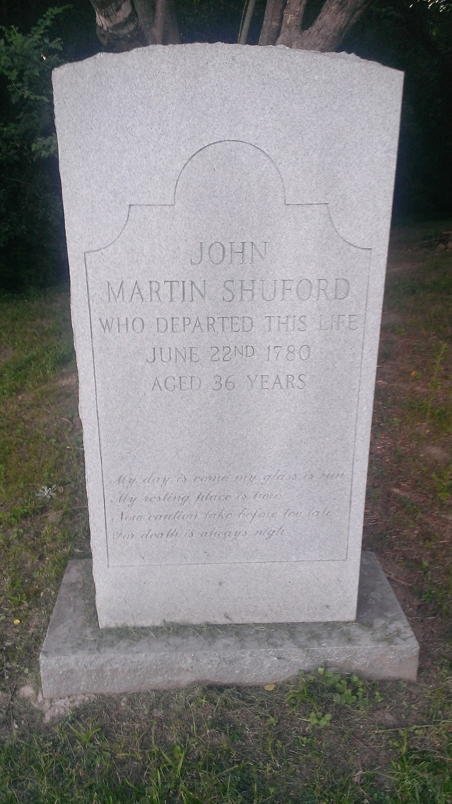 In 1997 the Lincoln County Historical Association and descendants of Loyalist John Martin Shuford dedicated a new monument to Shuford's memory and moved his original grave marker to the Lincoln County Museum of History