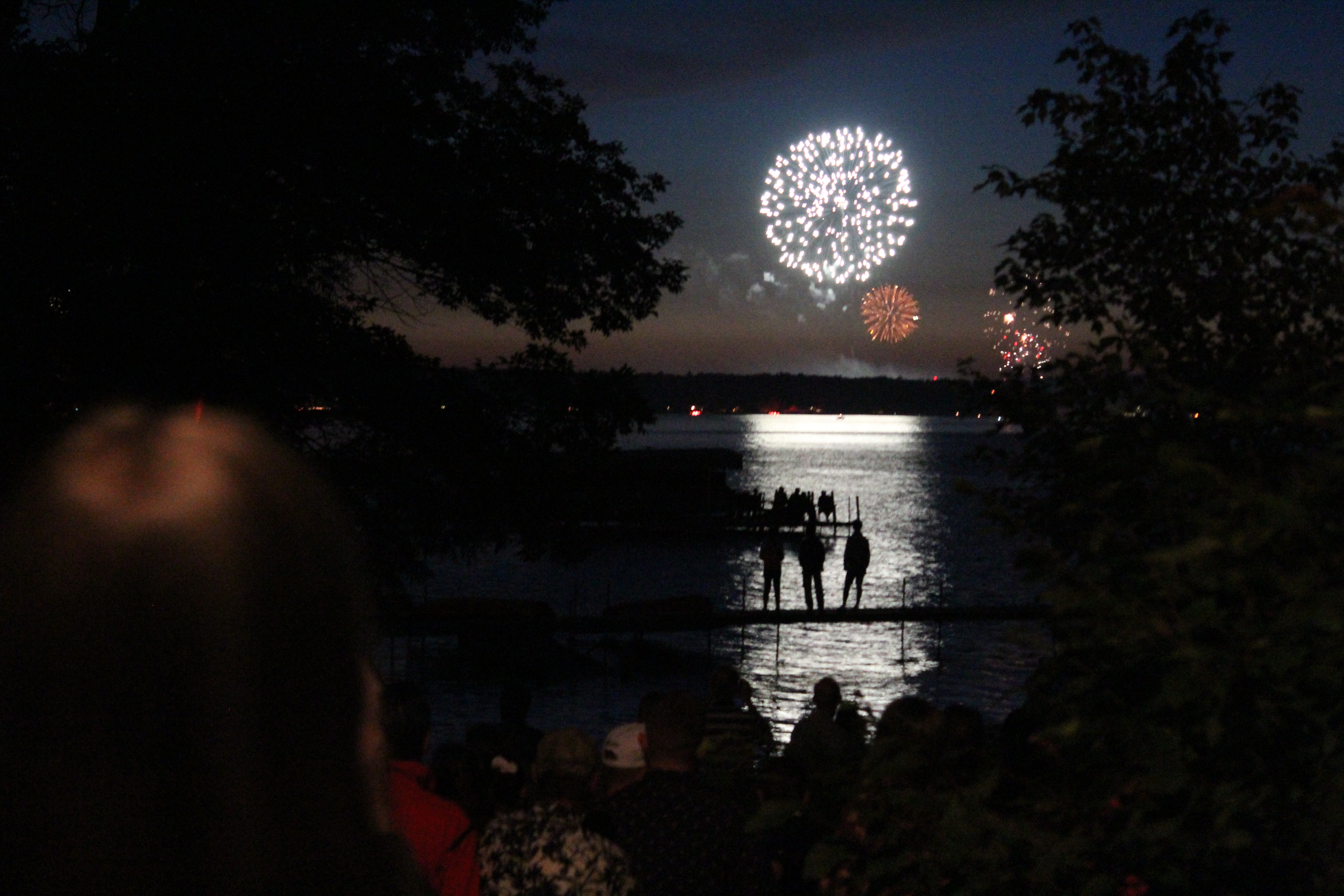 Fireworks above Chautauqua Lake on the fourth of July, 2017.