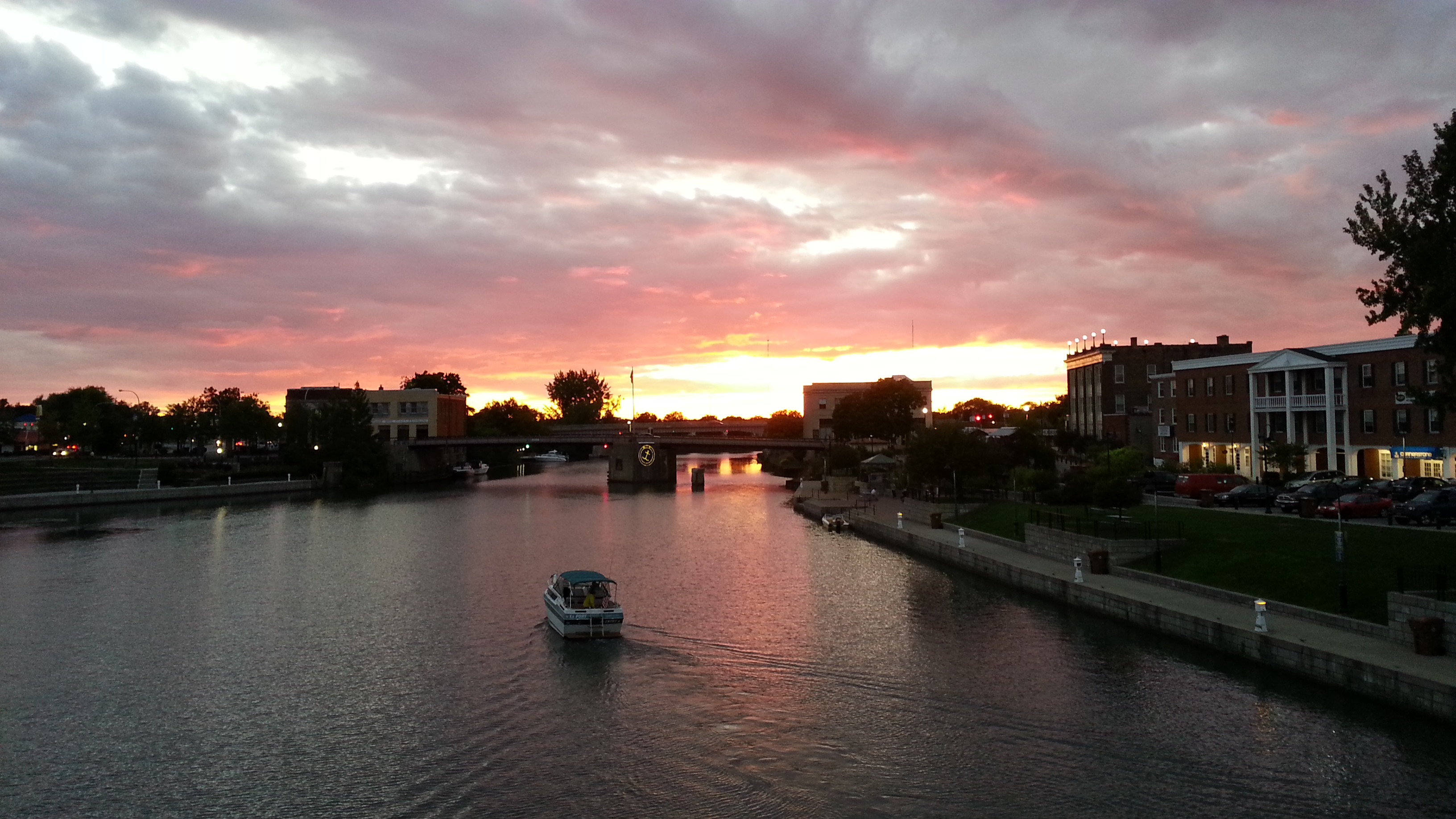 Gateway Harbor along the Erie Canal in North Tonawanda, NY. This photo was taken about 1500 feet from the present day western terminus of the Erie Canal where it connects to the Niagara River.