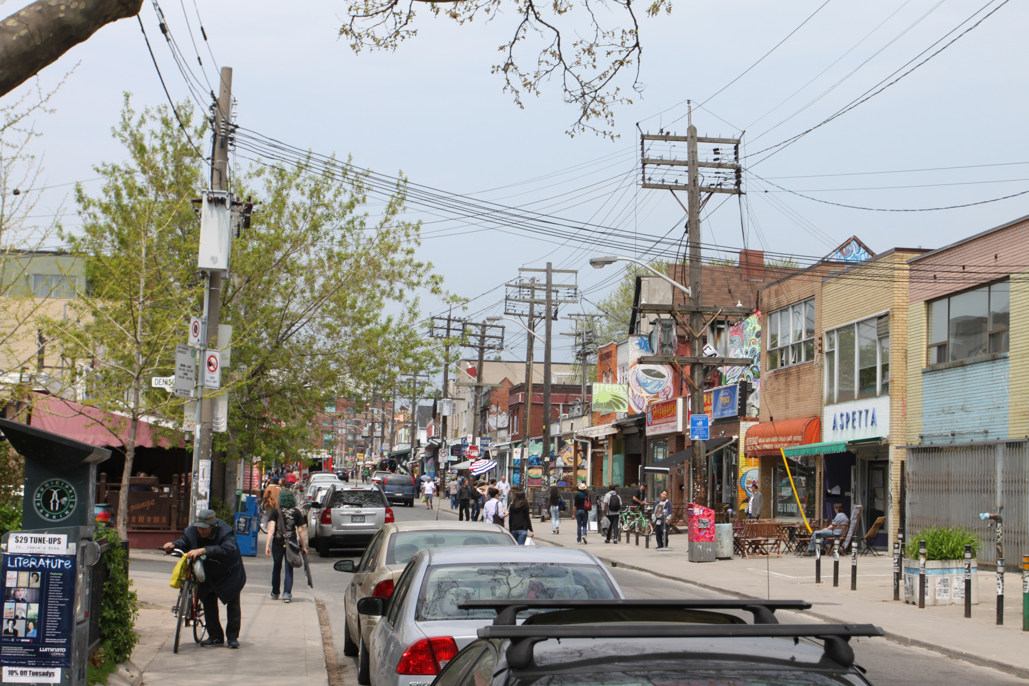 Augusta Avenue in Kensington Market, Toronto, Ontario, Canada.