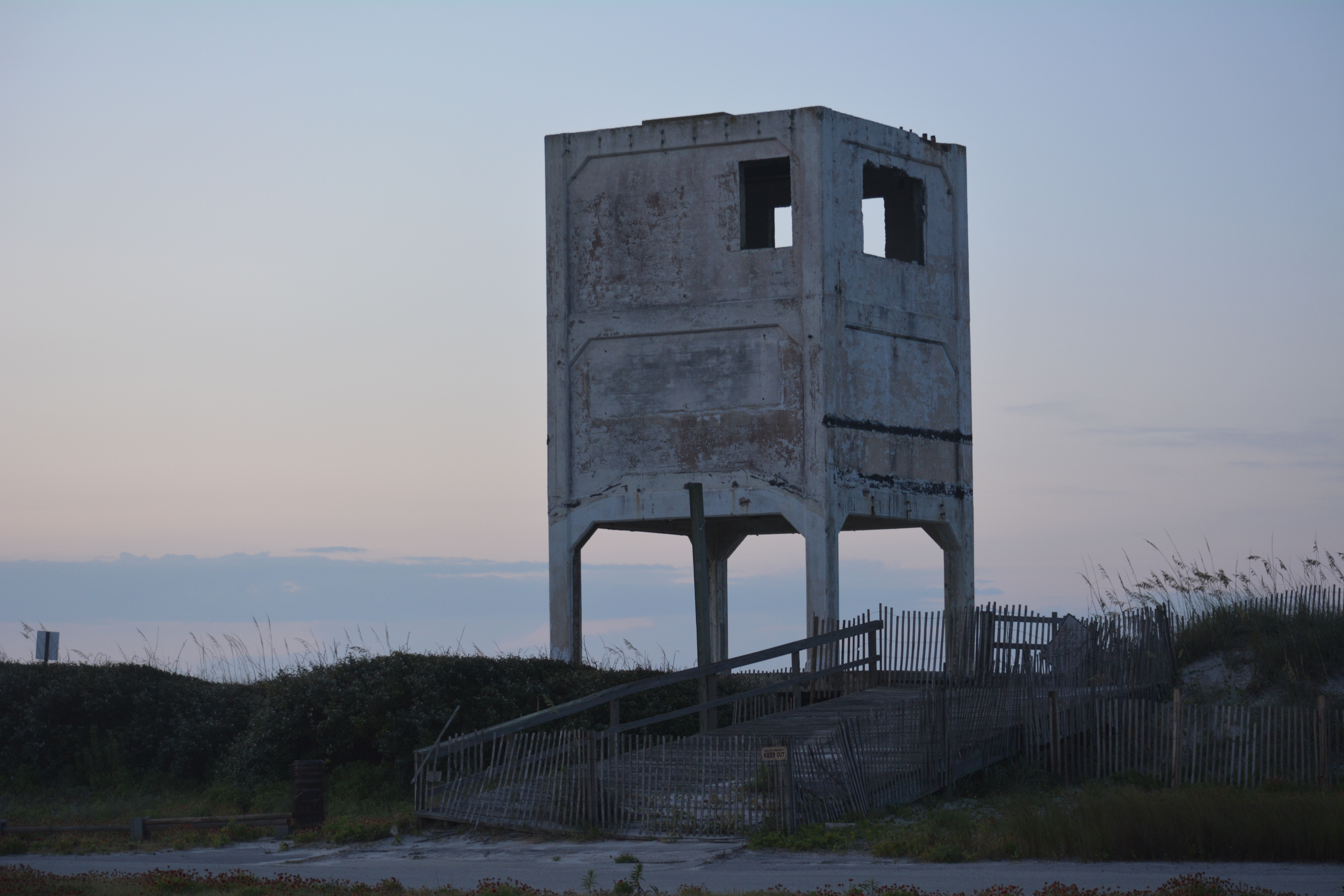 Observation tower on Topsail Island left over from Operation Bumblebee.