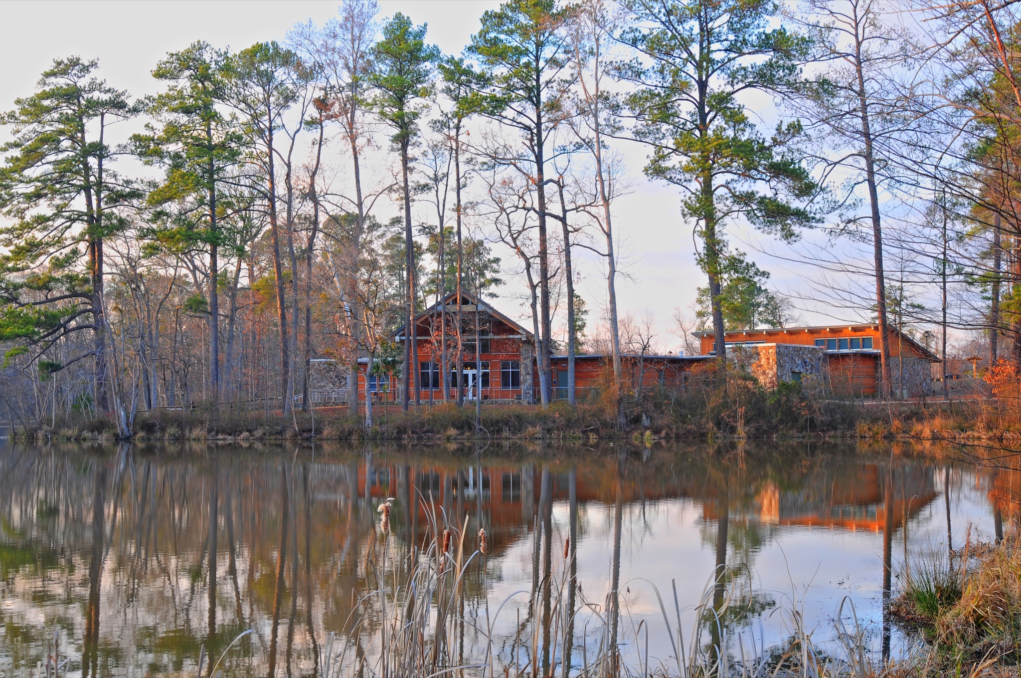 The pond and park at Yates Mill in Raleigh, North Carolina.
