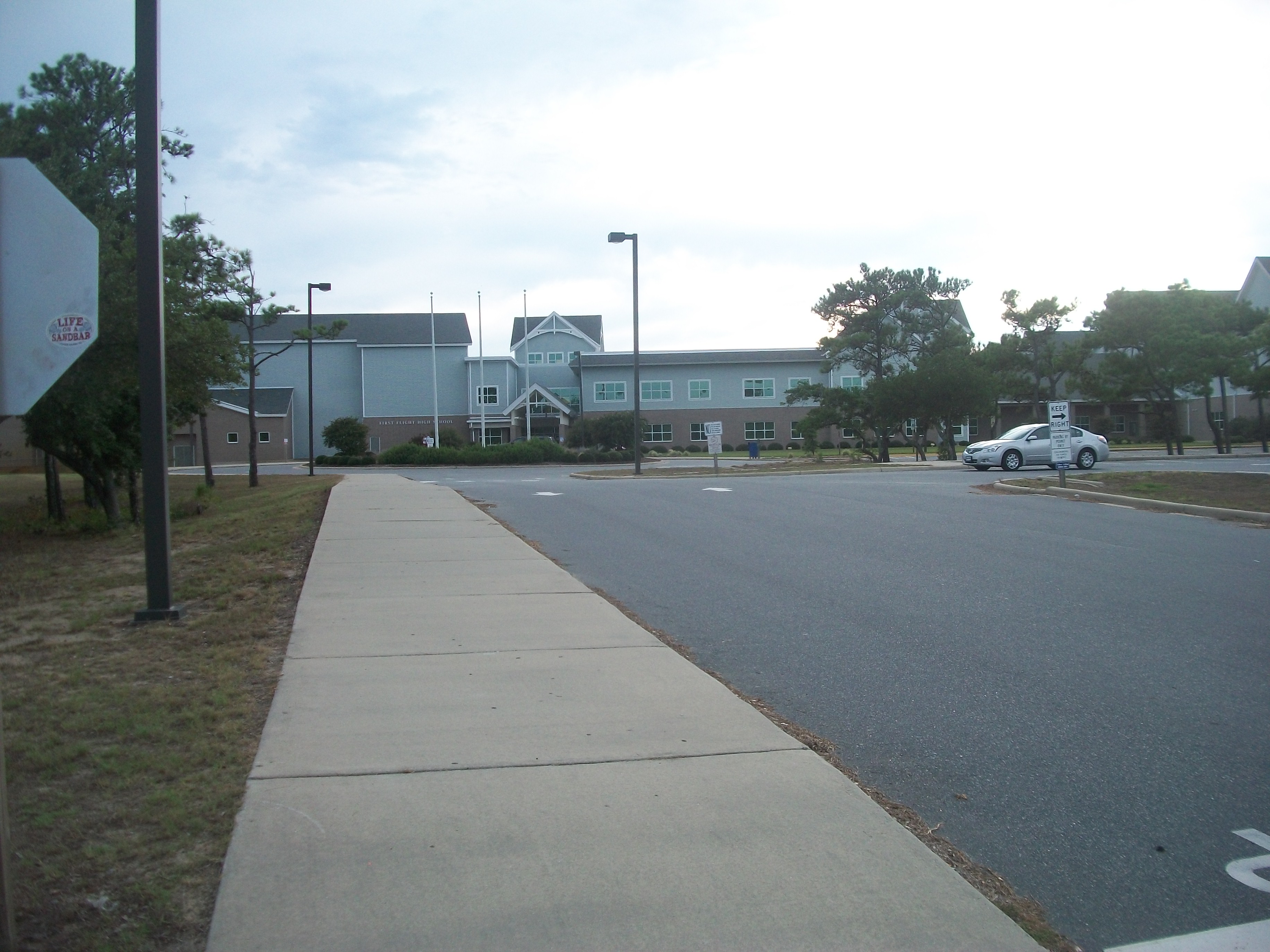This is First Flight High School. It is located in Kill Devil Hills, North Carolina next to the Wright Brothers National Memorial.