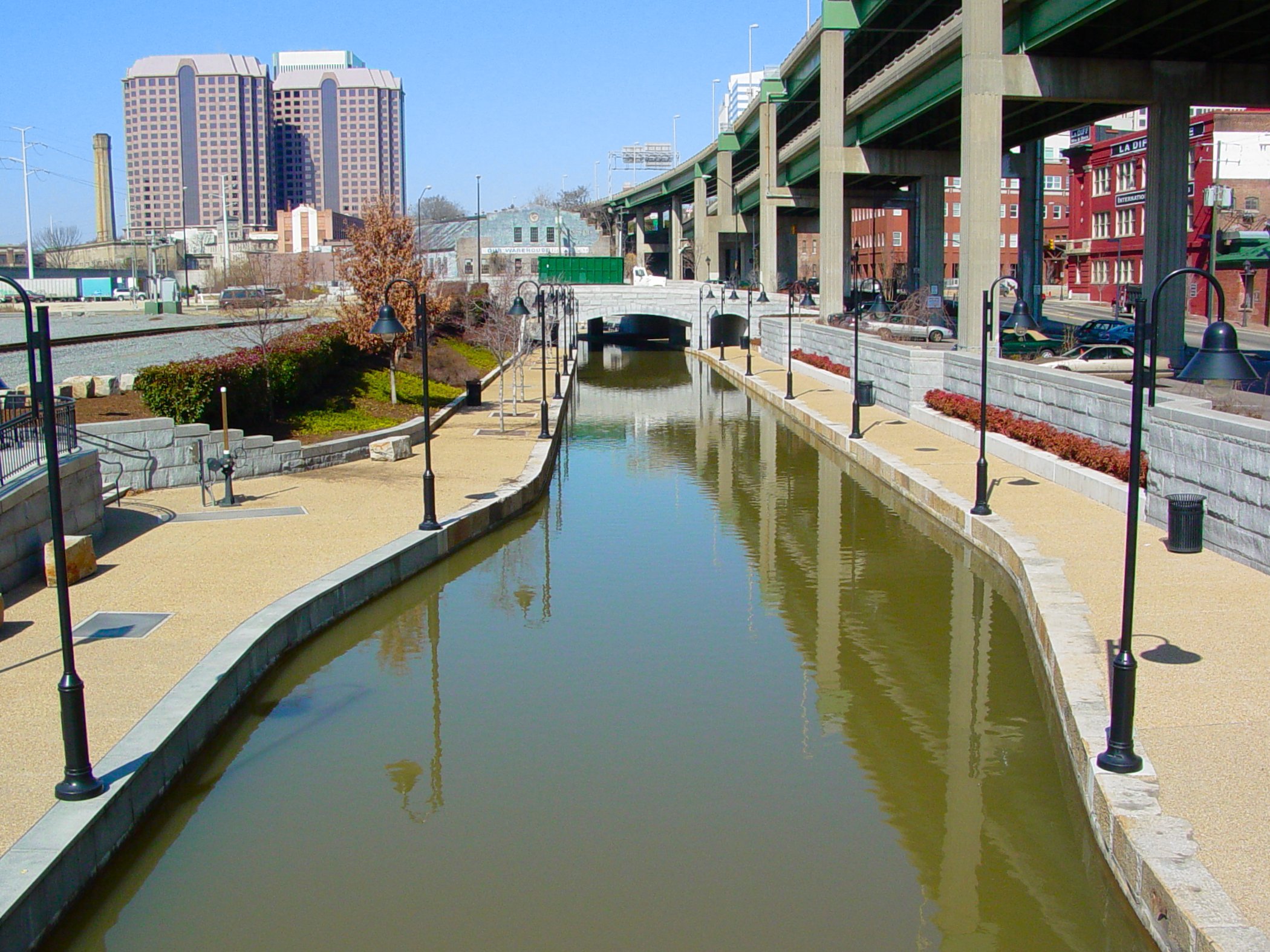 East end of the Canal Walk in Richmond, Virginia.