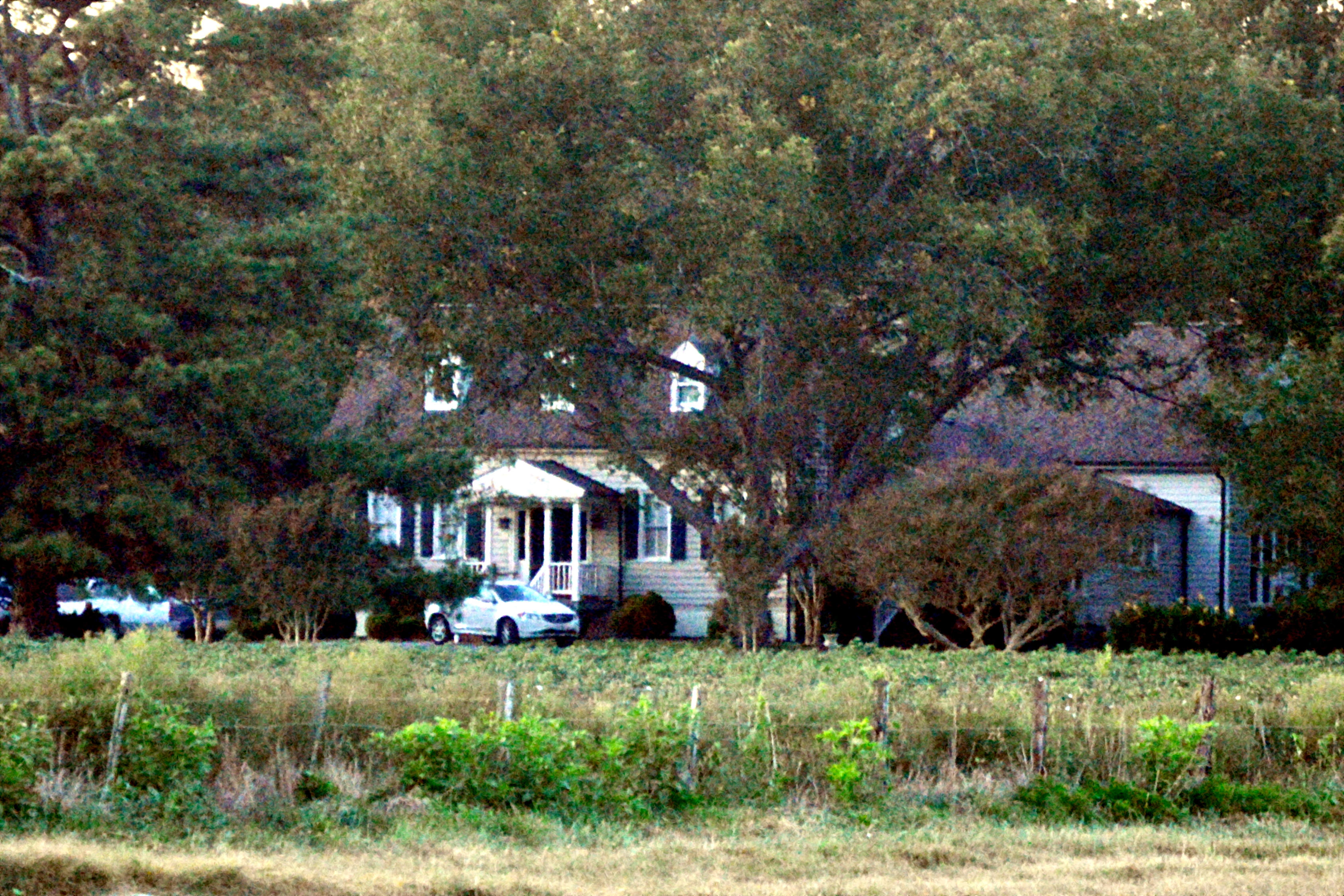 Front of the Belmont estate house, located on Buckhorn Quarter Road east of Capron in Southampton County, Virginia, United States.  Built in 1790, it was the site of the concluding episode of Nat Turner's slave rebellion.  It is listed on the National Register of Historic Places.