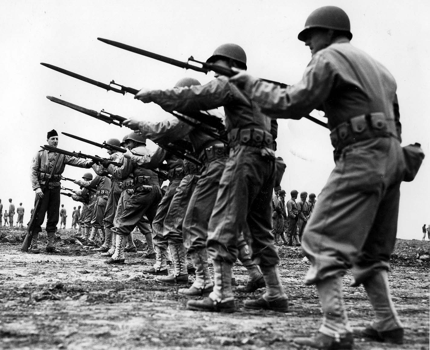 USMC directed bayonett drill at Camp Peary, VA in 1943