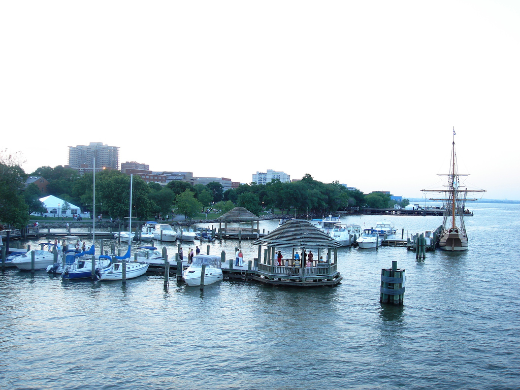 Alexandria's waterfront, seen from the Potomac River.