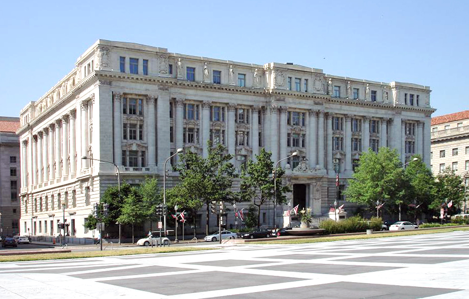 John A. Wilson Building on Pennsylvania Avenue in Northwest Washington, D.C.. It houses the offices and chambers of the Mayor and en:Council of the District of Columbia. It was built in 1908 and originally called the District Building.