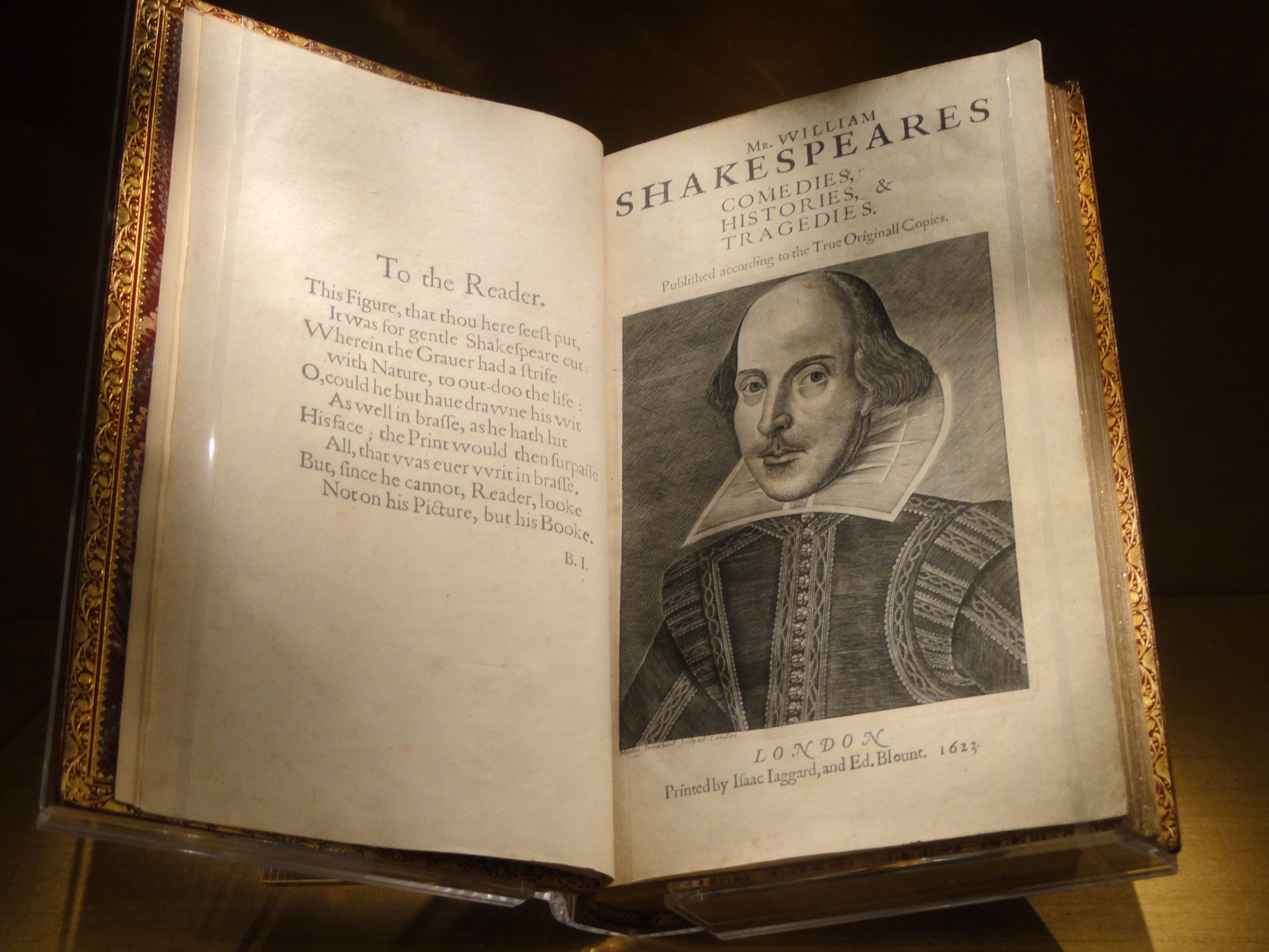 First Folio in the Folger Shakespeare Library, Washington, DC, USA.