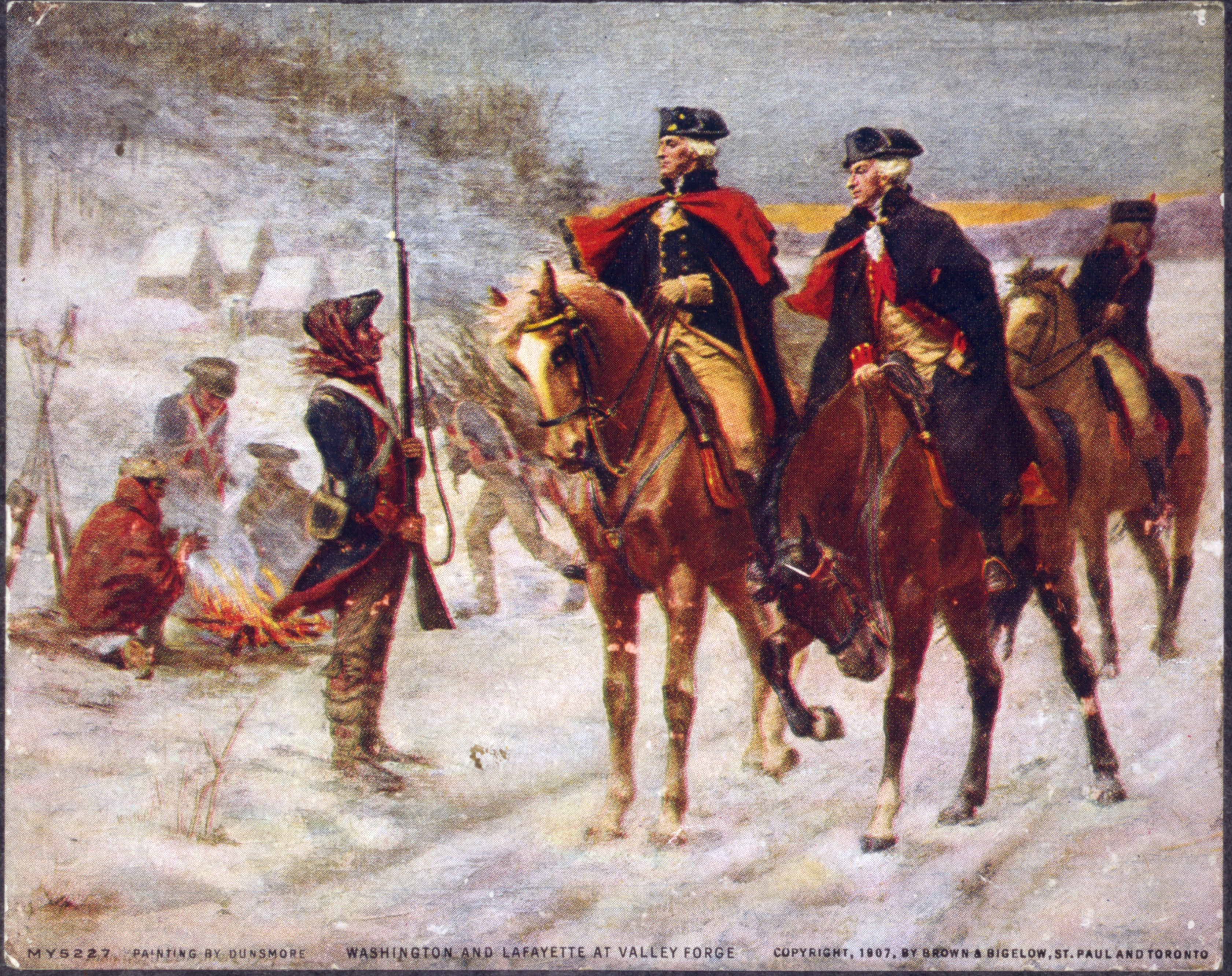 George Washington and Lafayette at Valley Forge.
