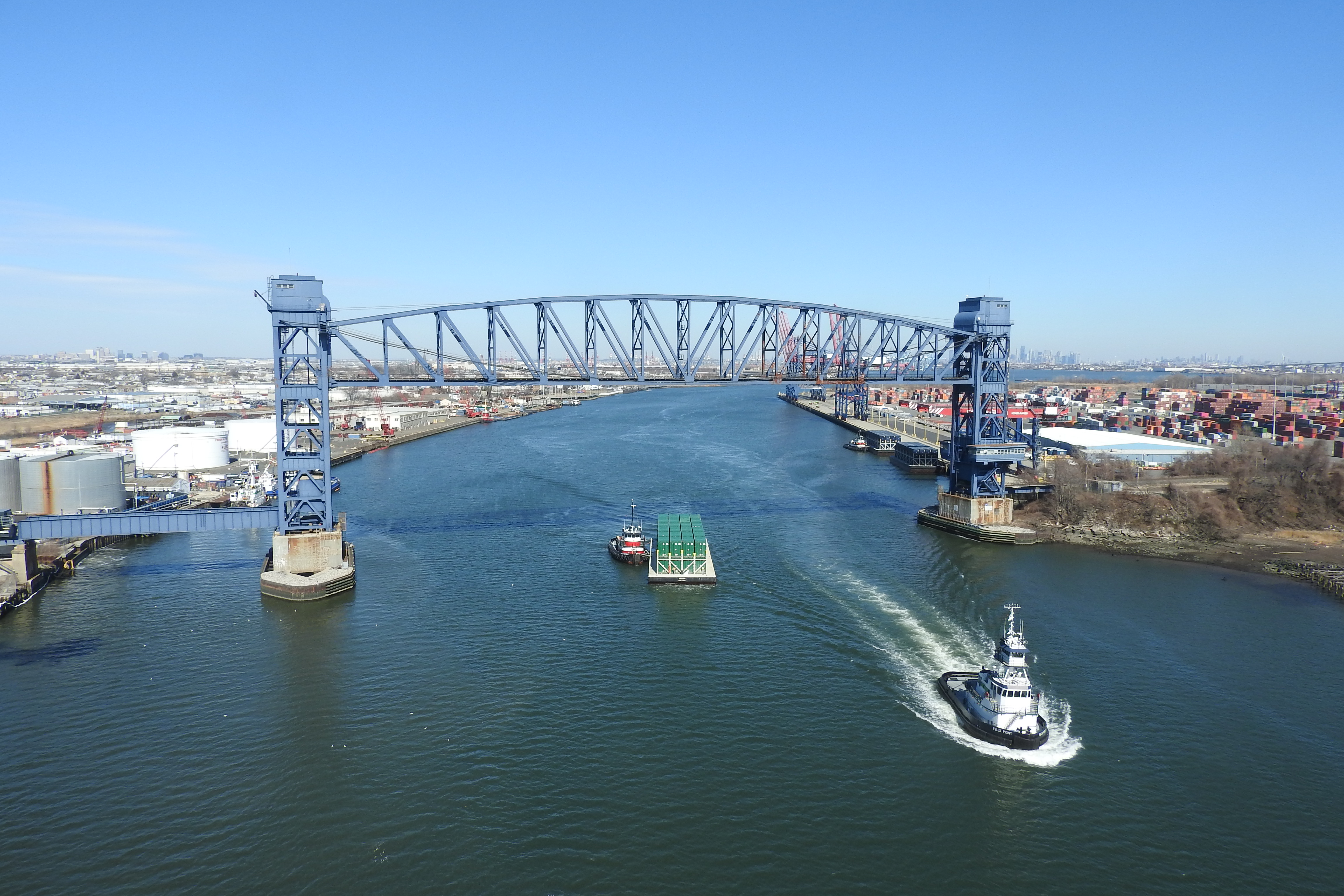 Looking north from Goethals Bridge walkway
