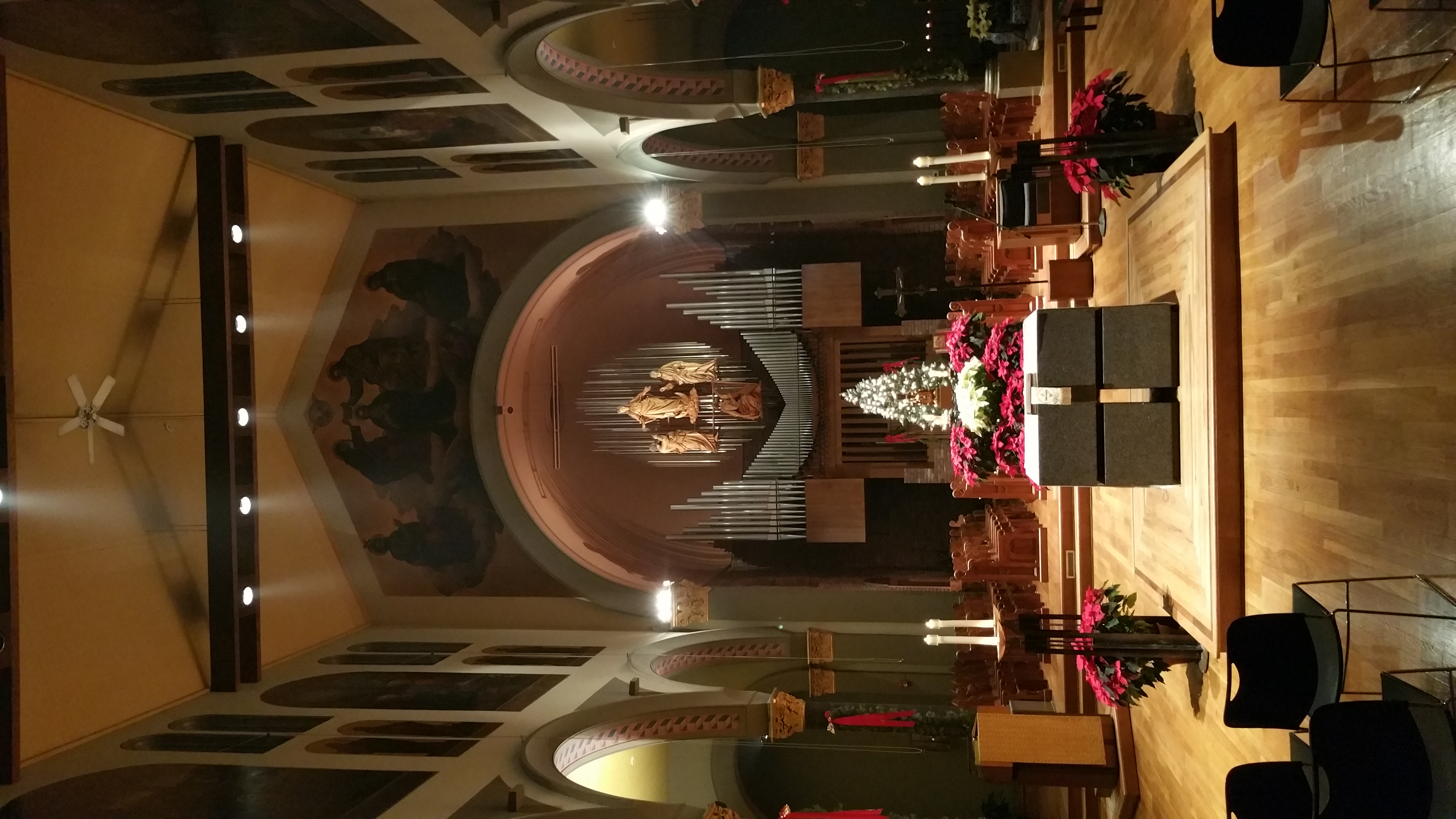 The chancel of St. Mary's Abbey Church, which houses the The Benedictine Abbey of Newark. I clicked this picture on January 1, 2017.