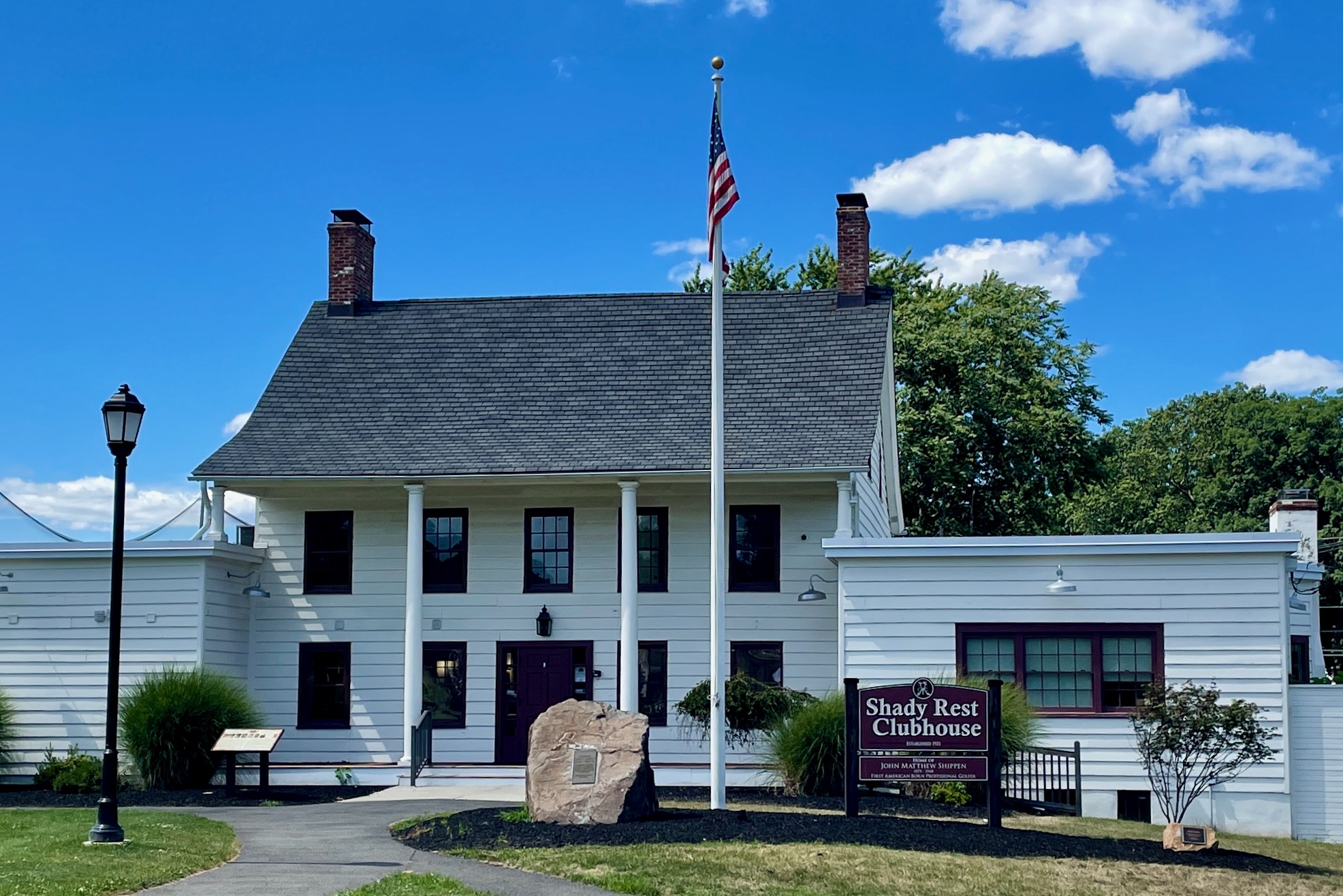 The clubhouse for the Shady Rest Golf and Country Club in the Township of Scotch Plains, New Jersey. It has a room dedicated for the John Shippen Museum. 





This is an image of a place or building that is listed on the National Register of Historic Places in the United States of America. Its reference number is 100007869 (Wikidata).