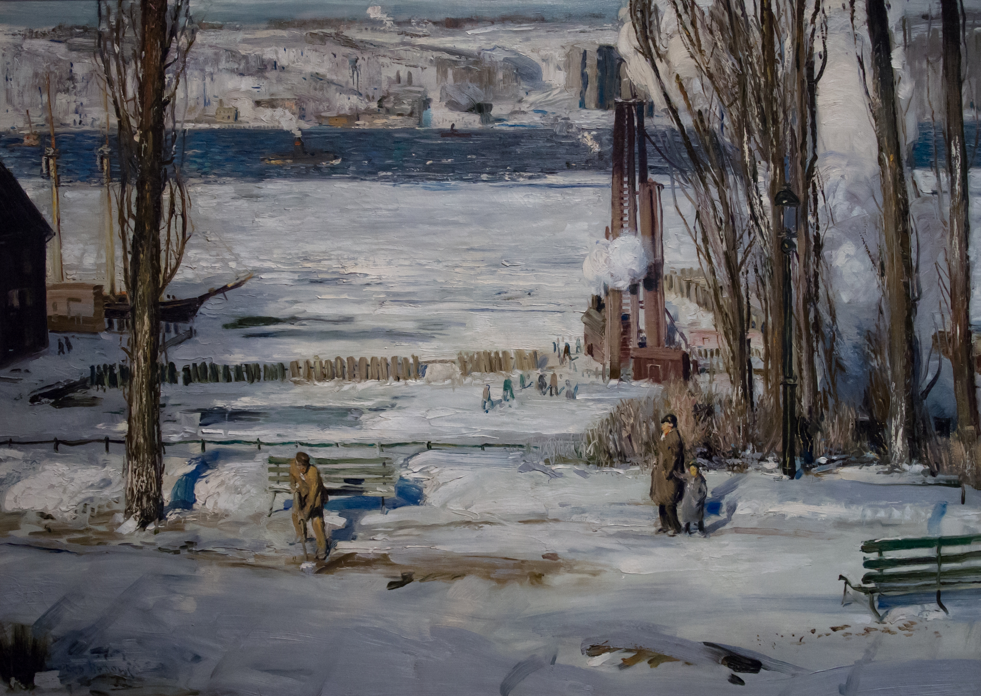 A Morning Snow--Hudson River by George Wesley Bellows. At the Brooklyn Museum.