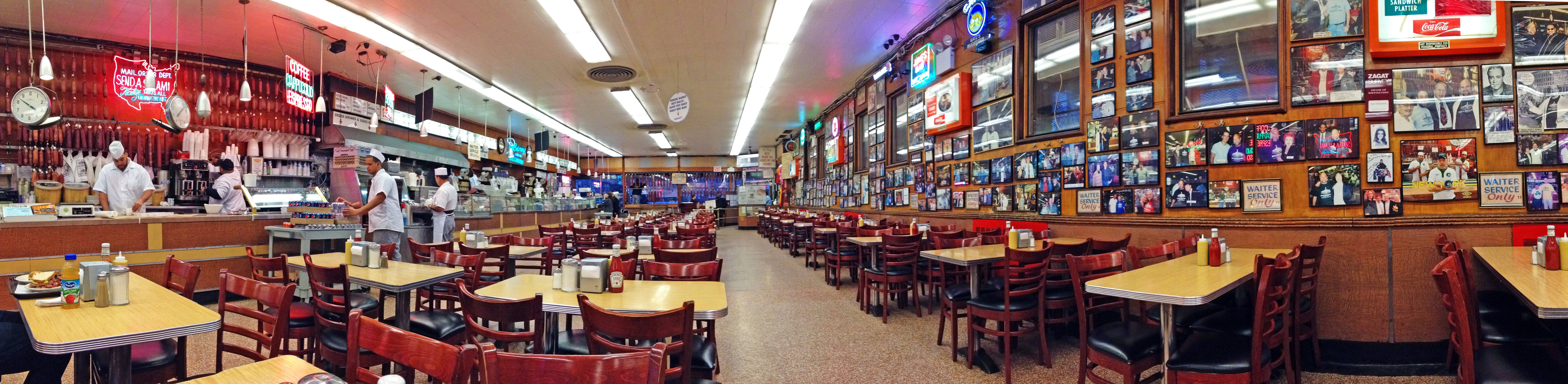 Early morning at Katz's delicatessen before the crowds