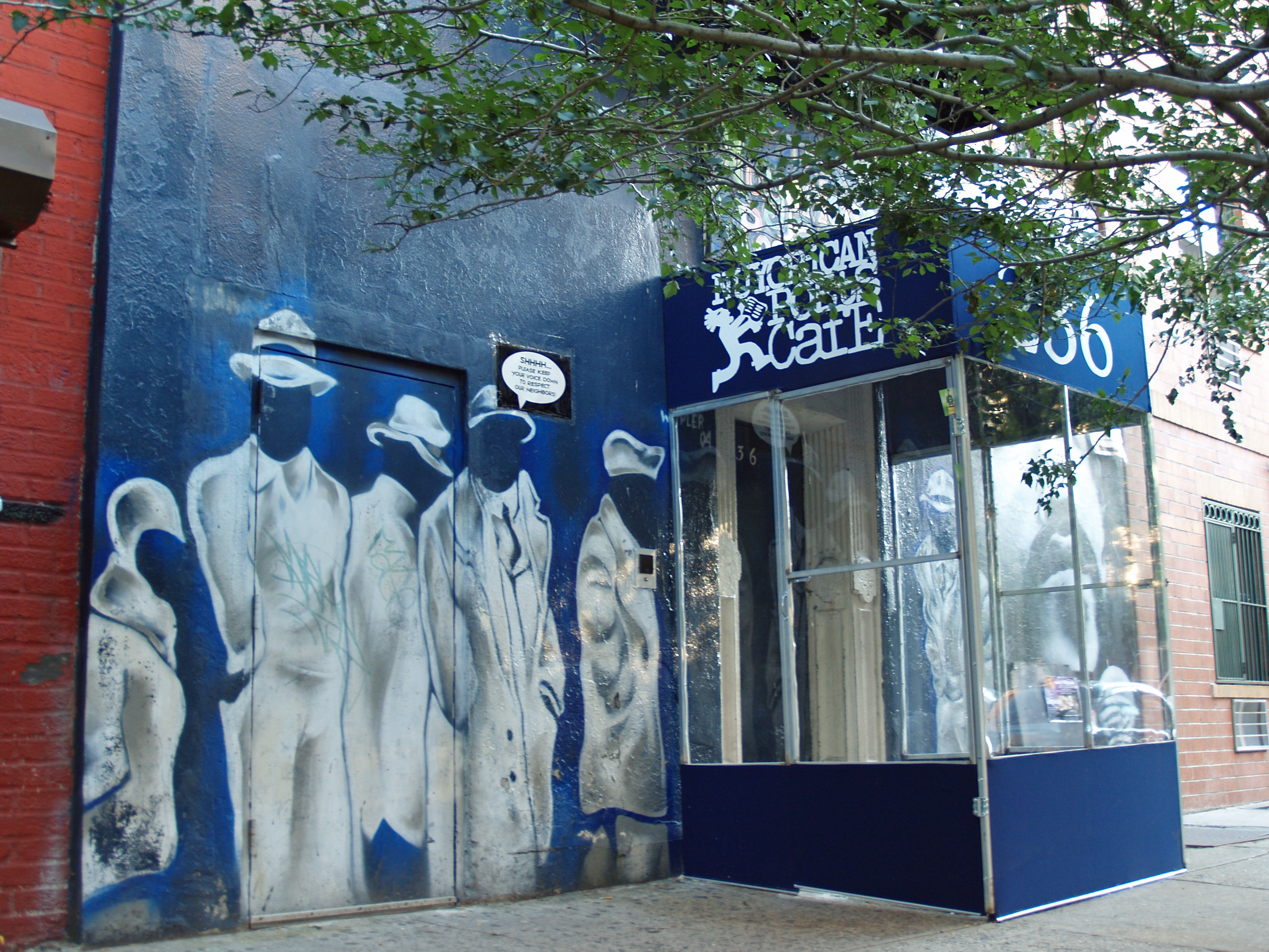 Exterior of the Nuyorican Poets Cafe in the Loisaida section of New York City.