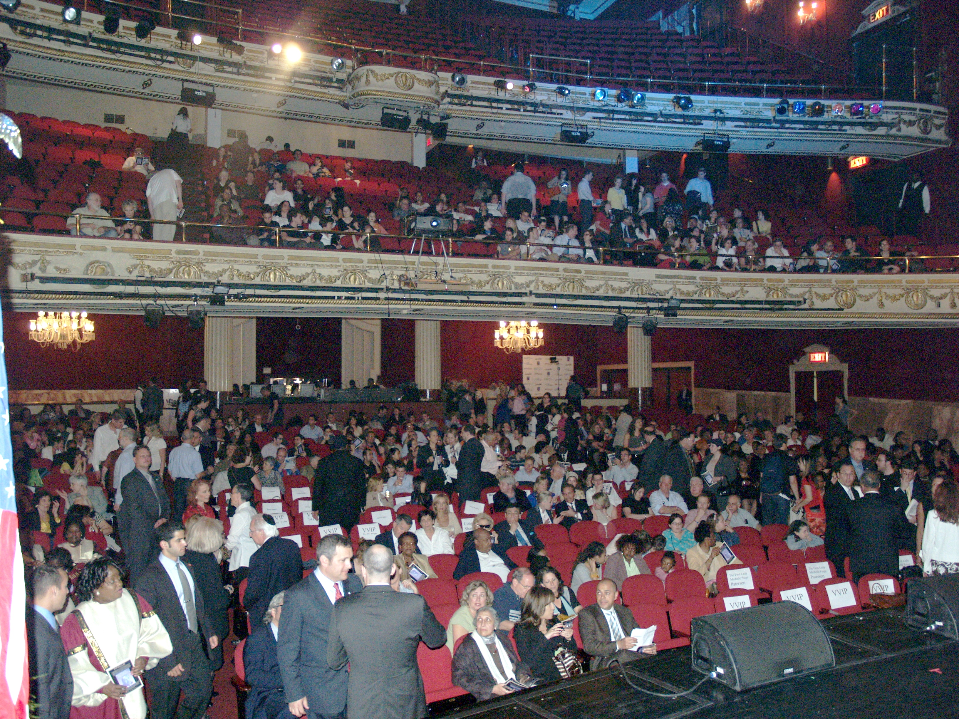 Apollo Theater in Harlem during an event celebrating African-American and Jewish ties during Israel's 60th anniversary.
