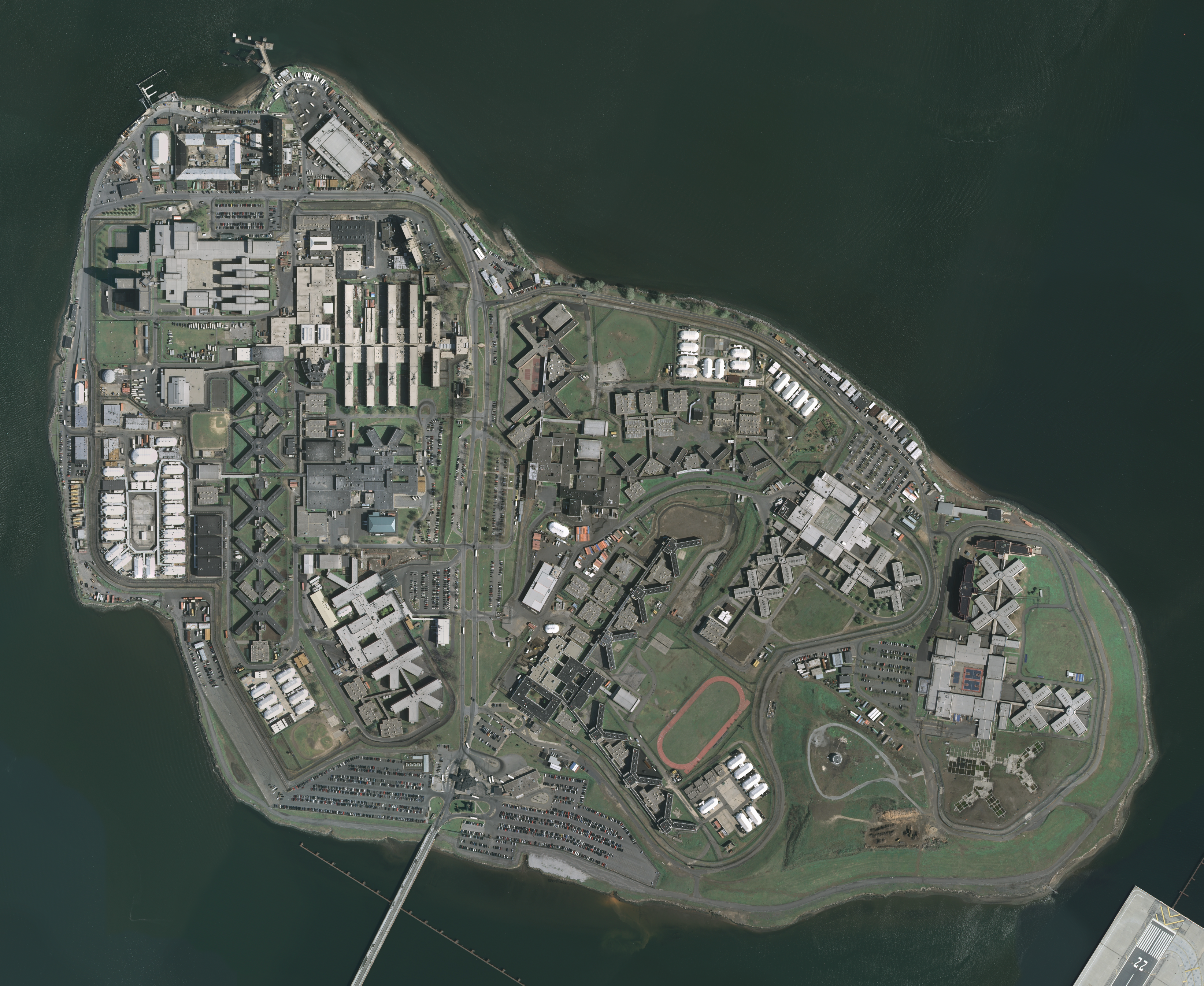 Orthophoto of Rikers Island.