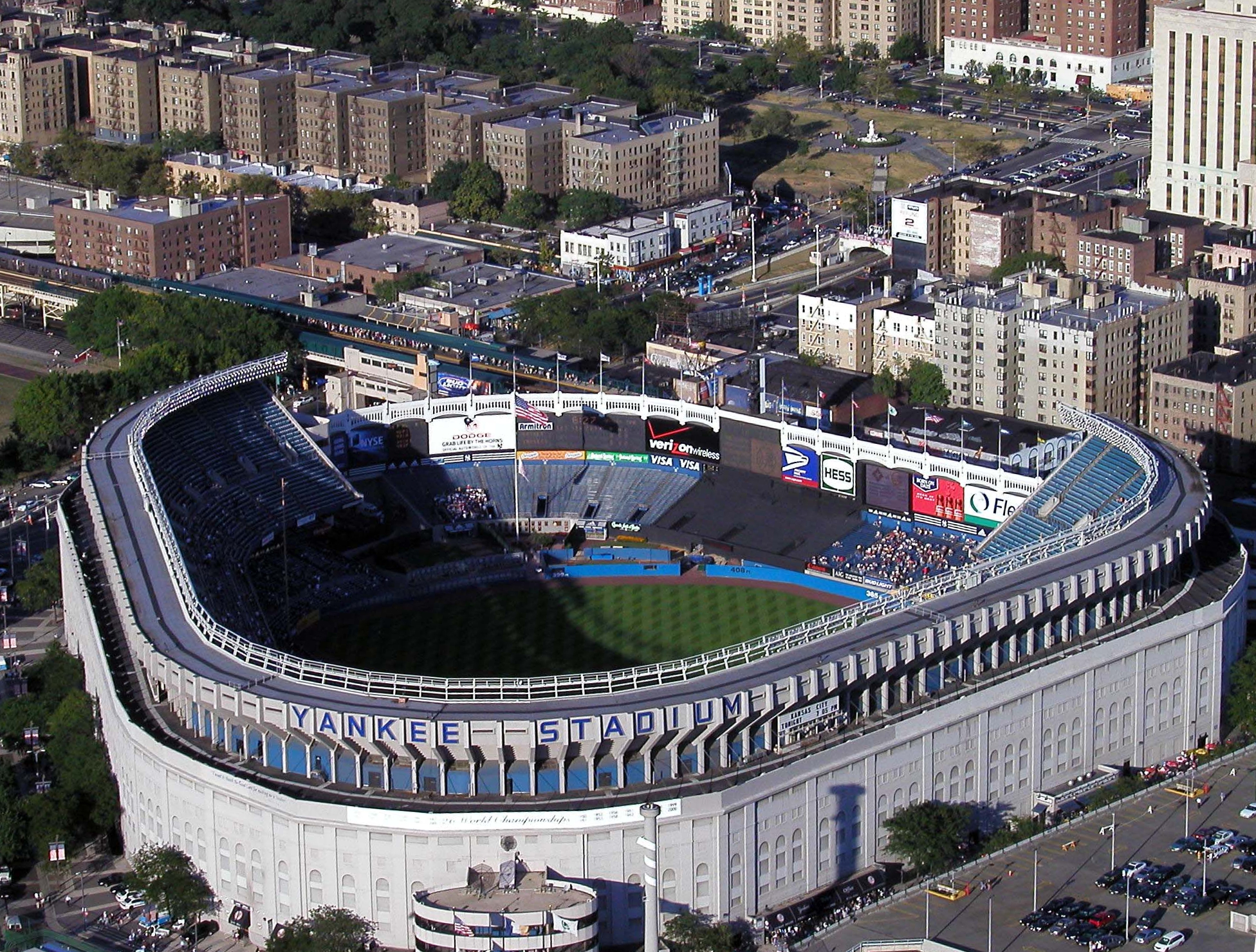 This picture was taken from an Army Blackhawk helicopter. It was amazing to see New York from the air like this! If you look close it looks like there might be a game getting started.