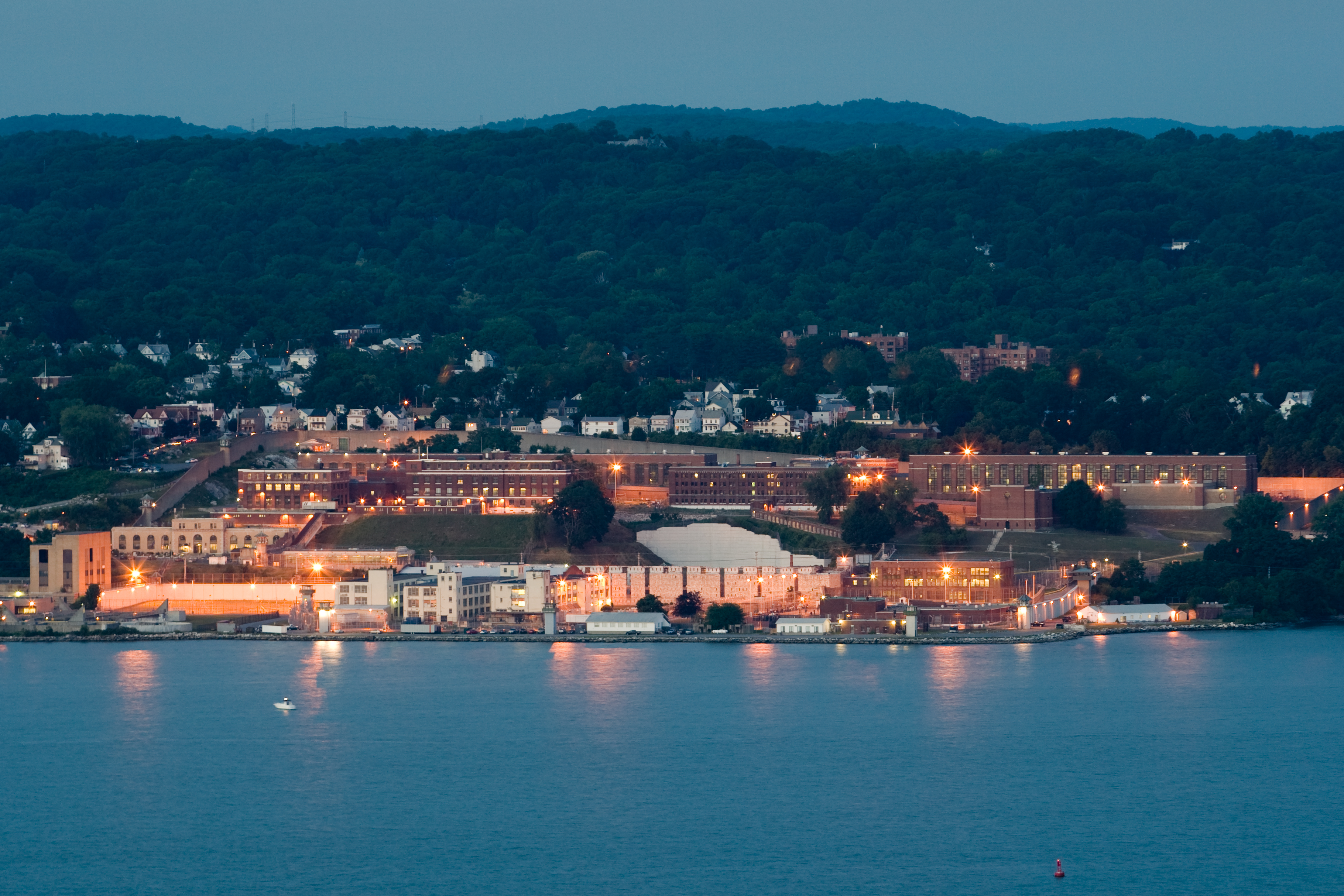 Sing Sing prison as seen from Rockland Lake State Park