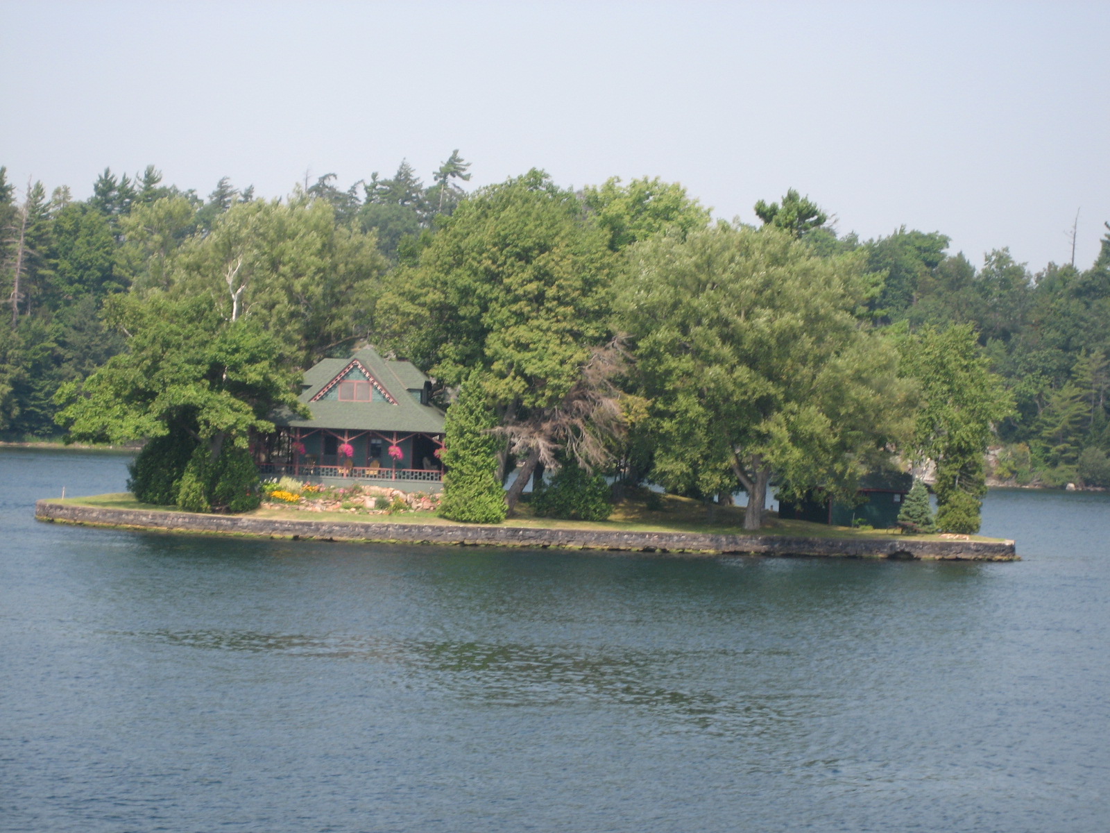 A Cottage on Surveyor Island in the Canadian main channel of the Thousand Islands region in Canada/US border.