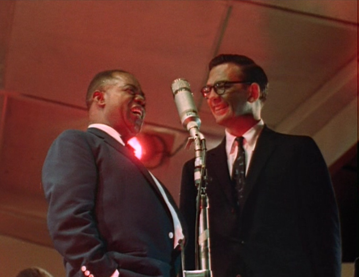 Louis Armstrong and Willis Conover, Newport Jazz Festival, 1958
