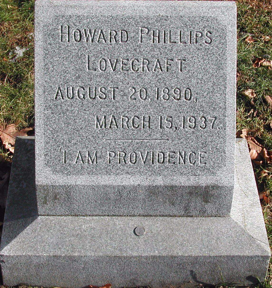 H.P. Lovecraft's tombstone, Swan Point Cemetery