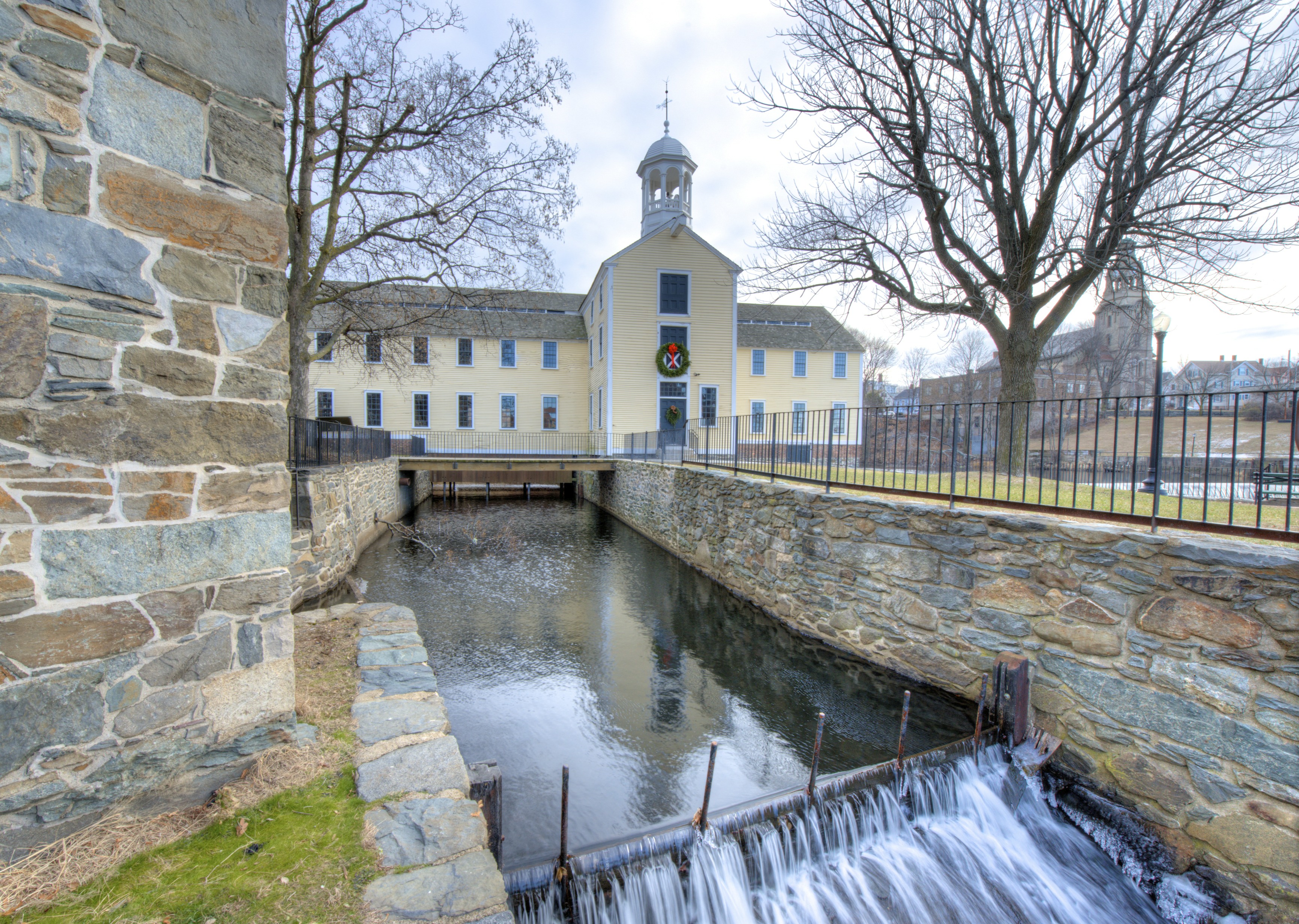 Each mill utilized part of the drop of the canal (and, therefore river) for power.