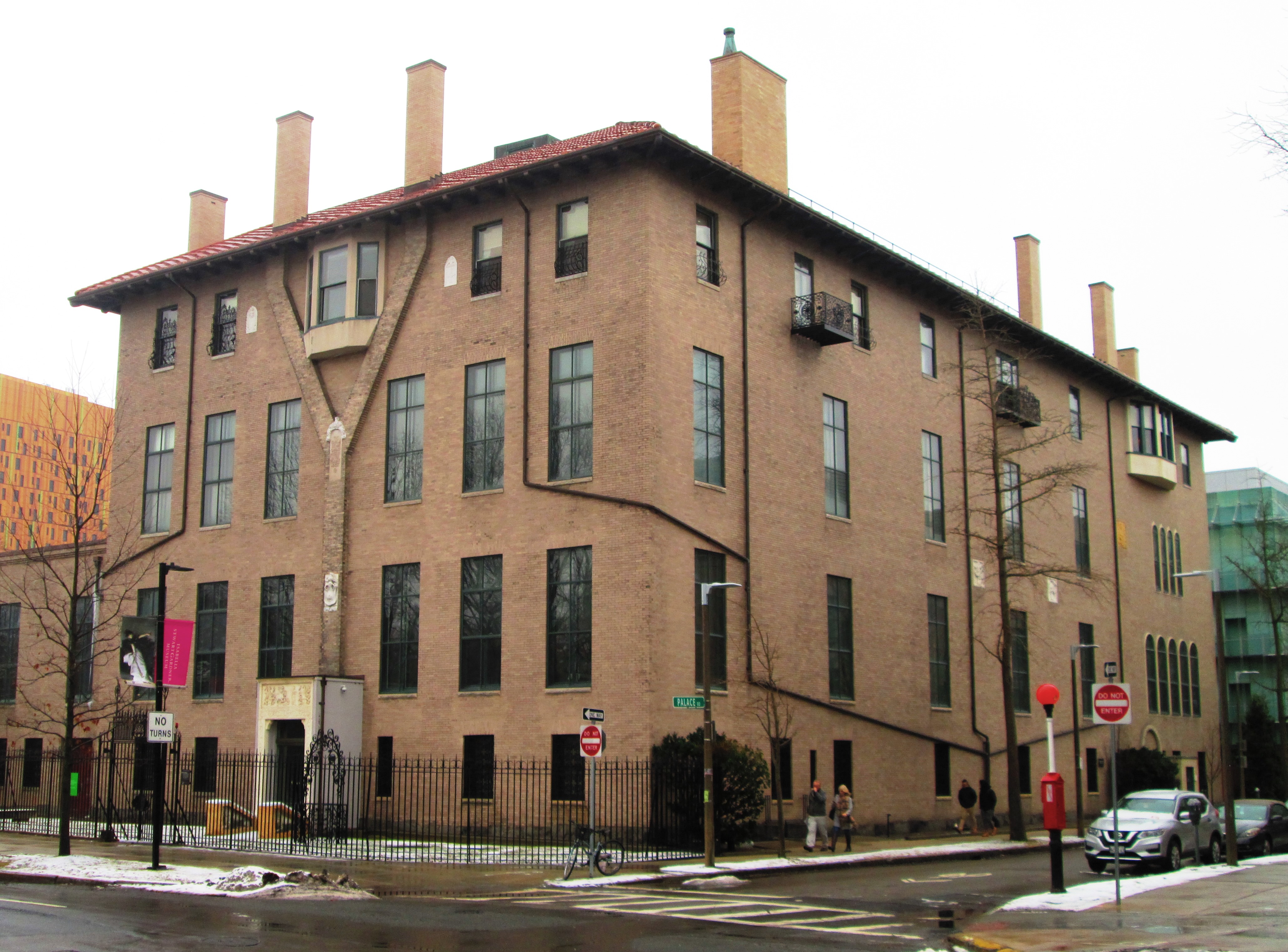 The original building of the Isabella Stewart Gardner Museum -- called "Fenway Court" when Gardner was alive -- is one of the two buildings of the museum.  Located on the Fenway, it was built in 1902 and was designed by Willard T. Sears.