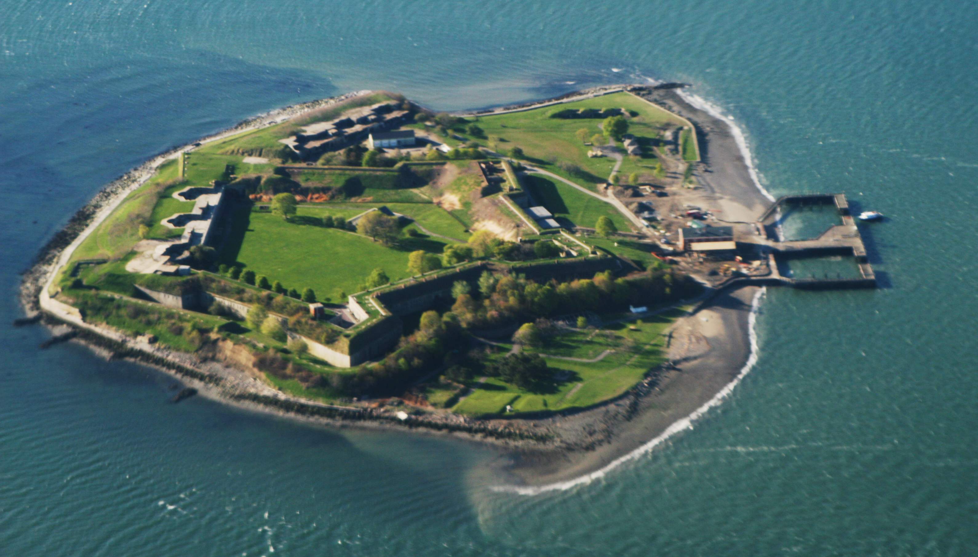 [#//en.wikipedia.org/wiki/Georges_Island_(Massachusetts) Georges Island] and Fort Warren in Boston Harbor, and part of the Boston Harbor Islands National Recreation Area
