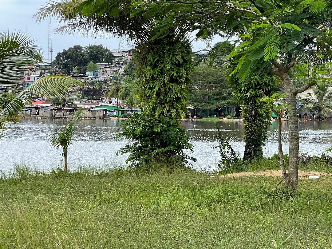 View of the Mesurado River and downtown Monrovia from Providence Island.