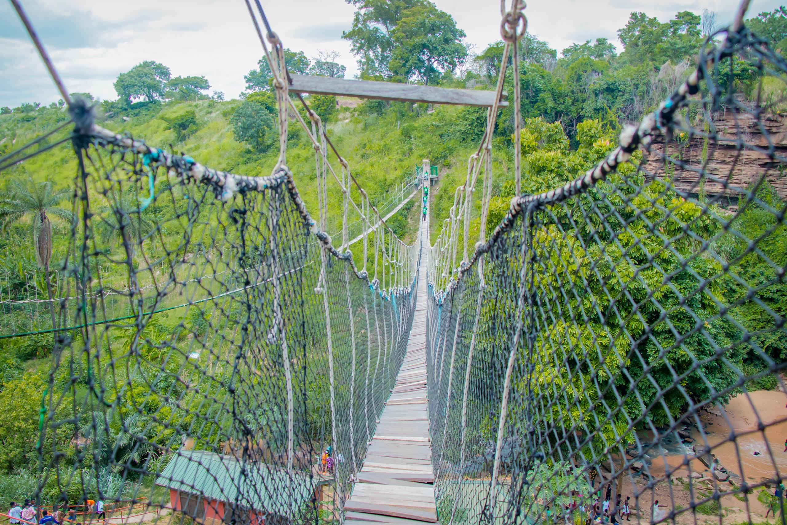 Nice view of canopy walkway at Kintampo waterfalls