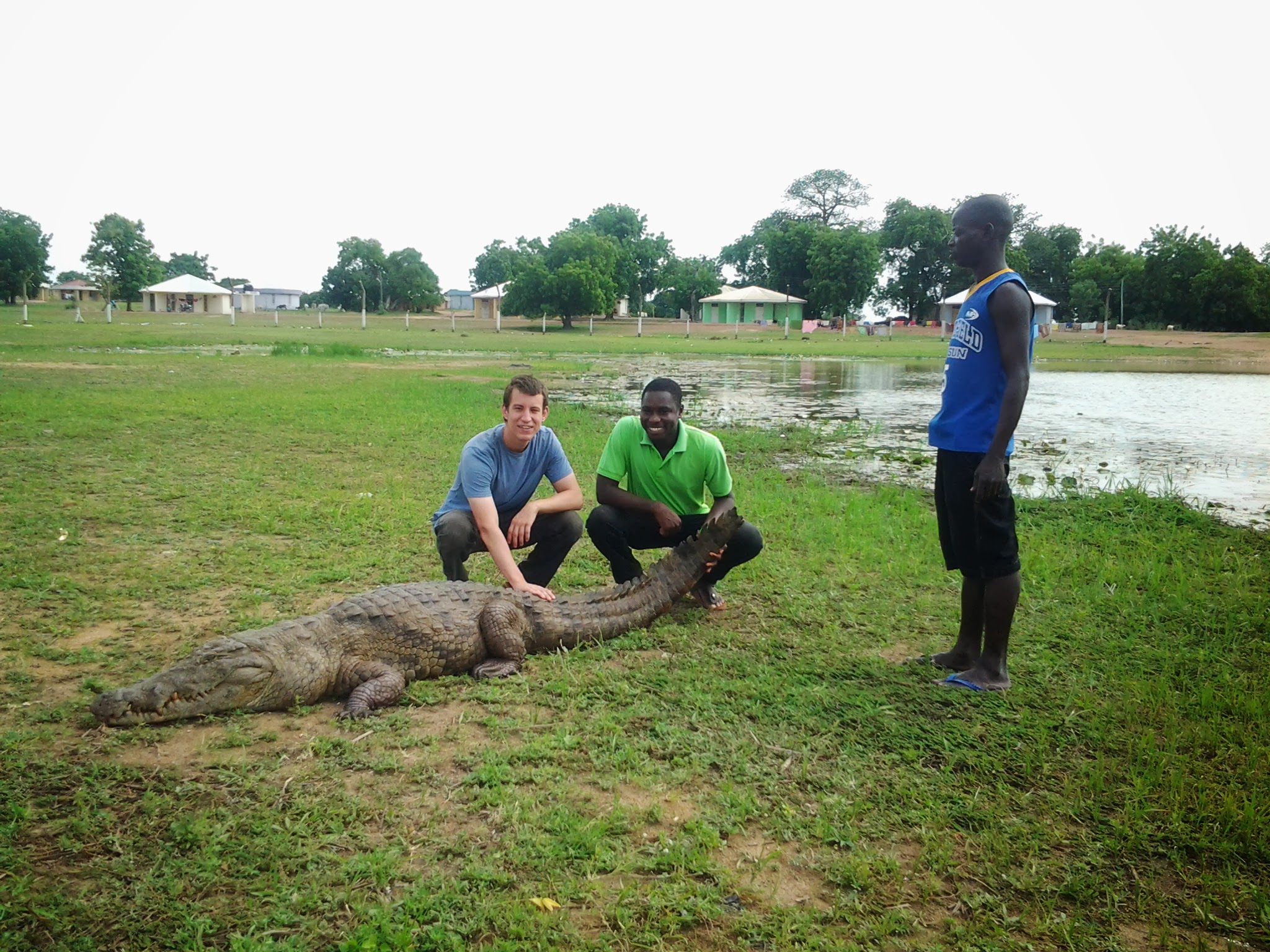 you can actually touch or sit on the crocodiles at the Paga crocodile pond.