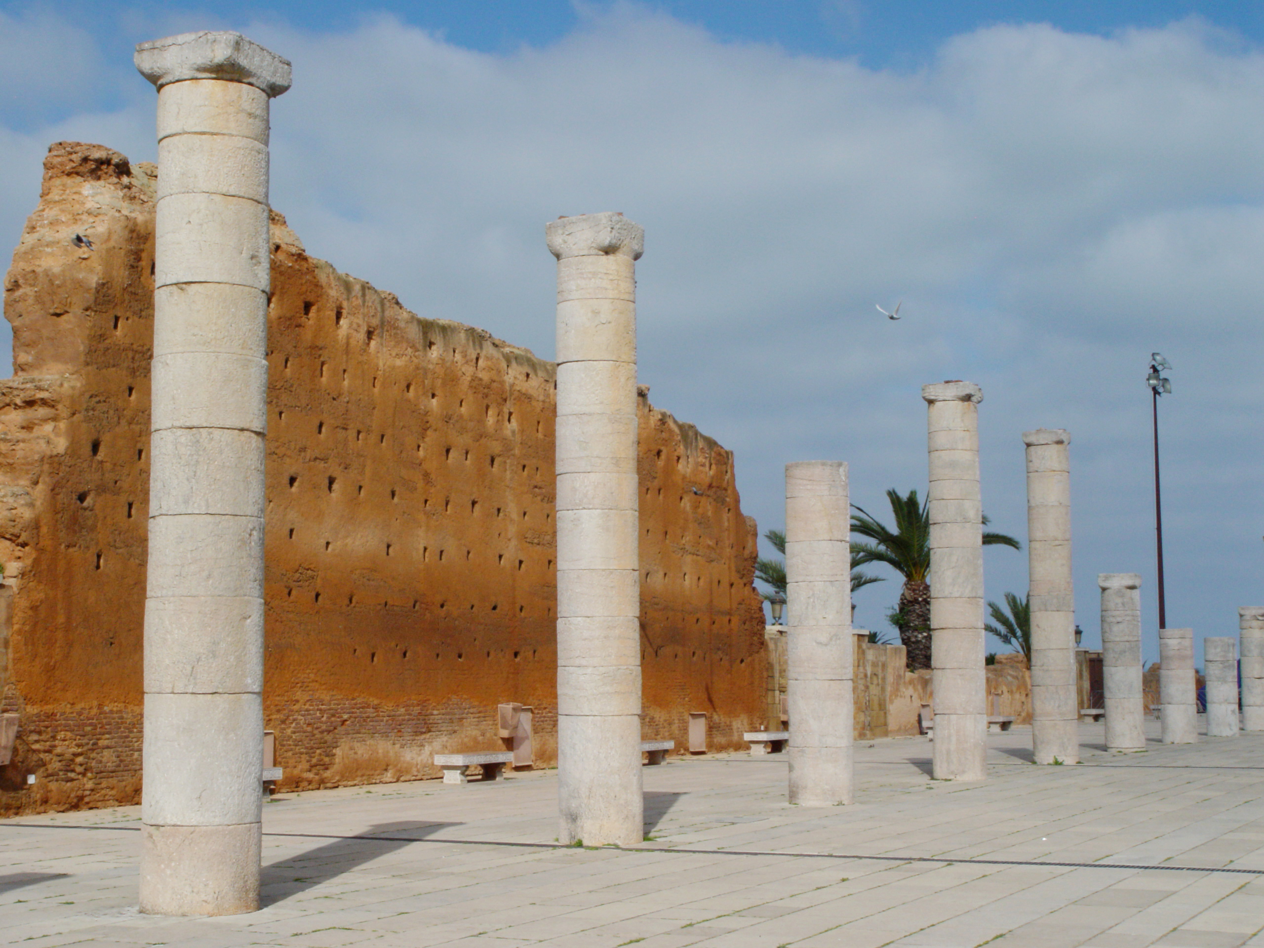 Remnants of wall at Hassan Tower, Rabat, Morocco