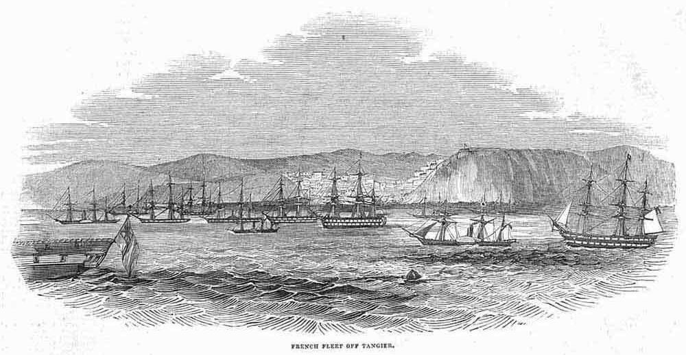 The French fleet off Tangiers, The Illustrated London News, 1844.
First Franco-Moroccan War