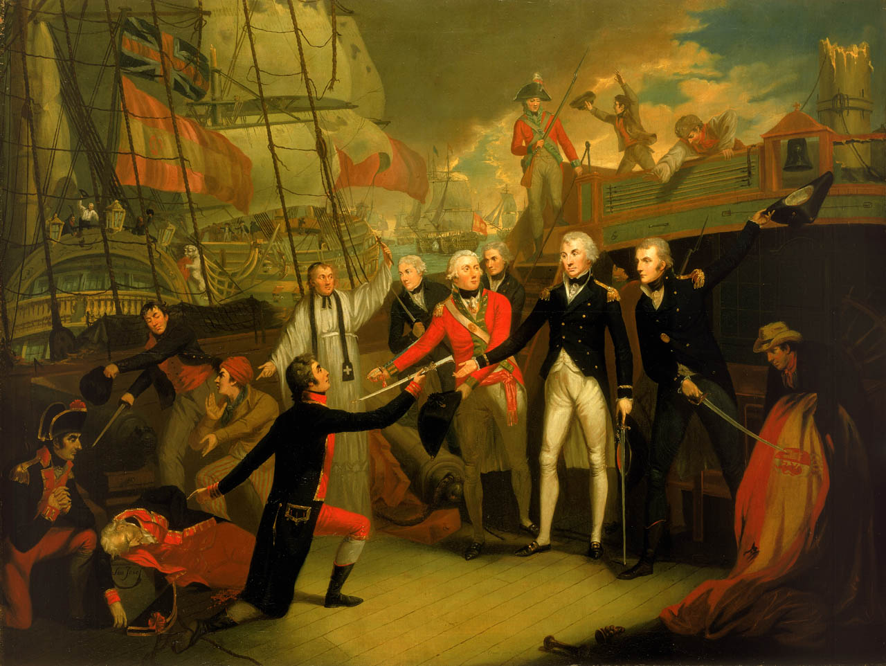 Surrender of the San Josef in the Battle of Cape St Vincent (1797).