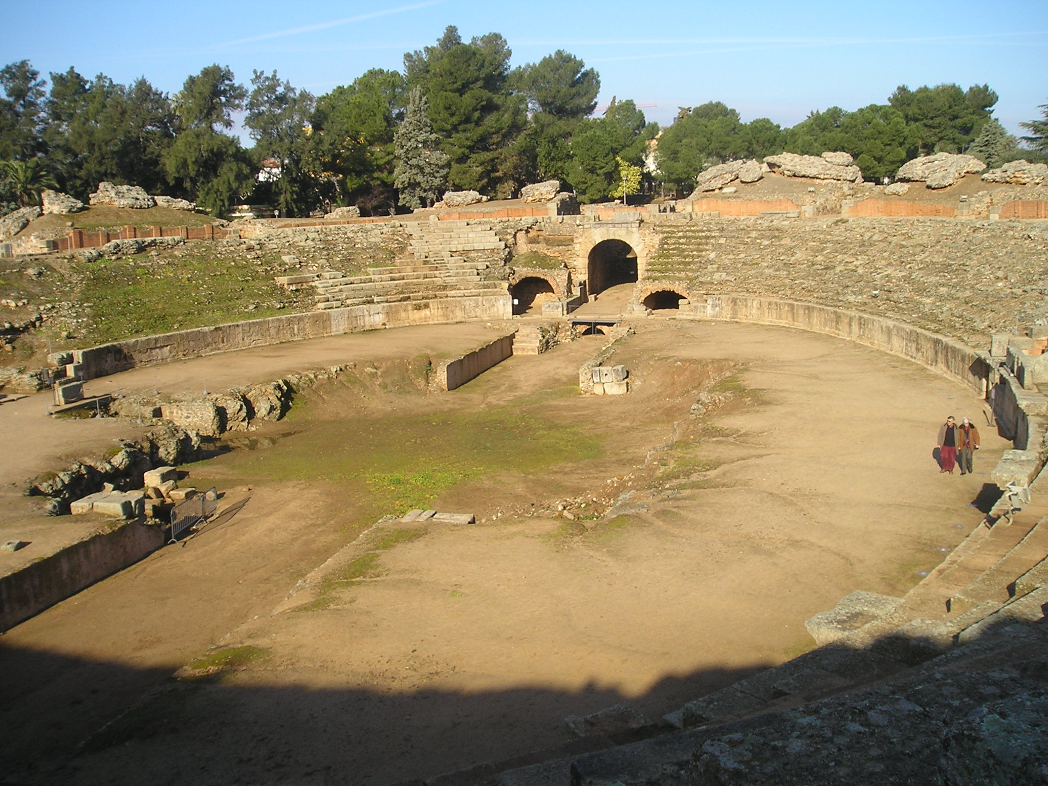 Arena of the Roman Amphitheater of Mérida, the ancient Emerita Augusta Colony