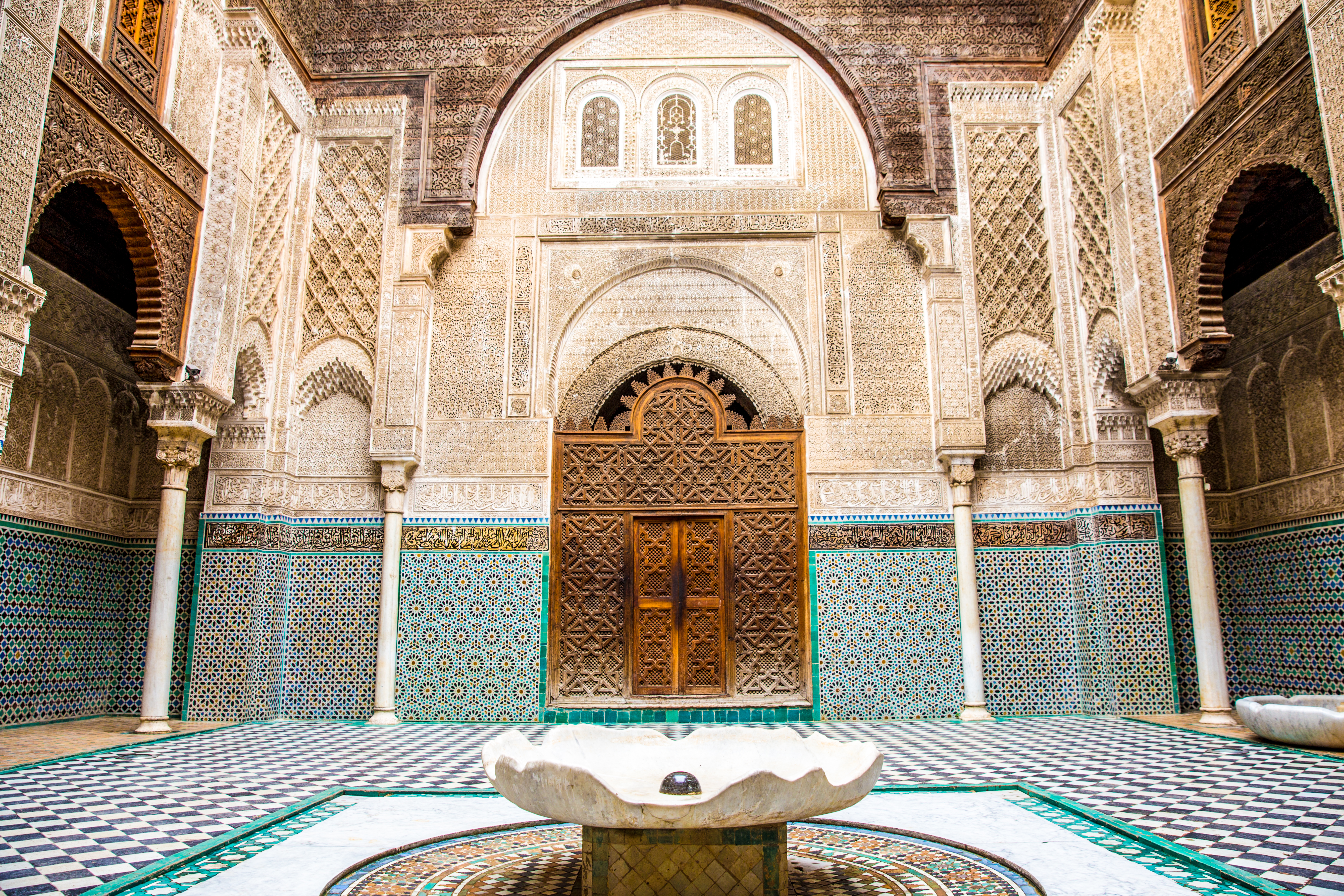 Inside the Al-Attarine Madrasa, Fez, Morocco
