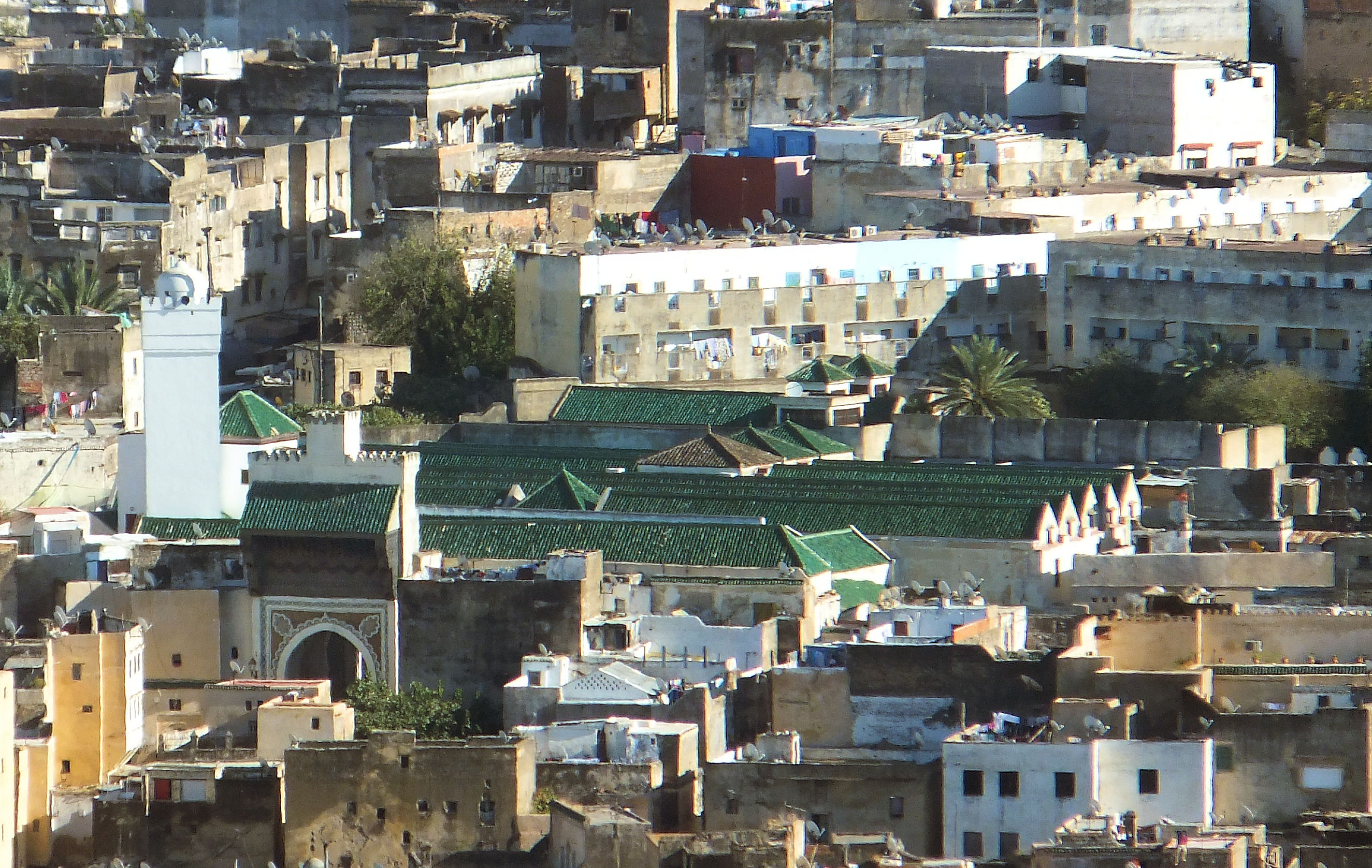 Mosque of the Andalusians, seen from the Marinid Tombs to the north.