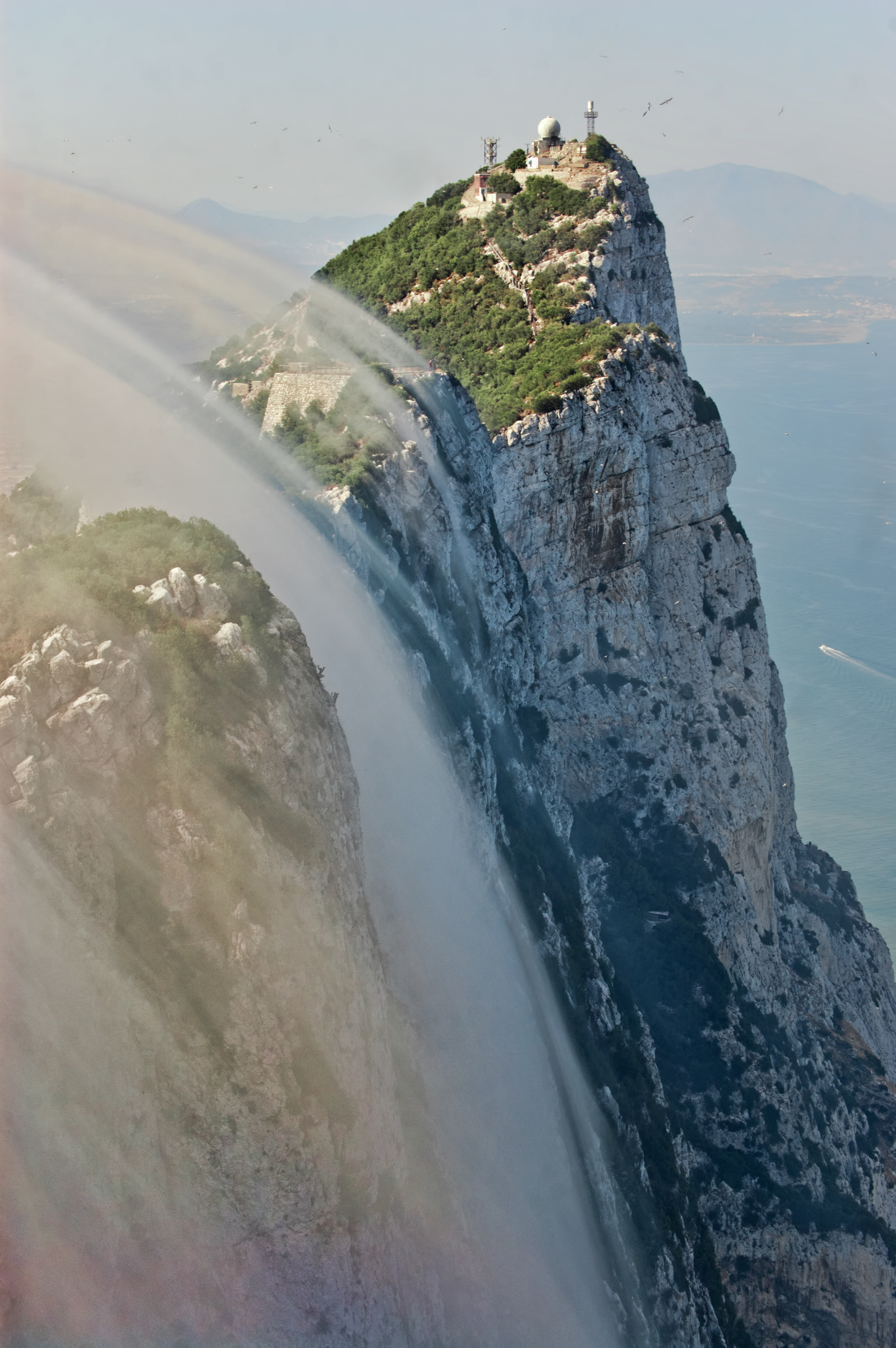 Levant cloud forming against the eastern cliffs of the Rock of Gibraltar.