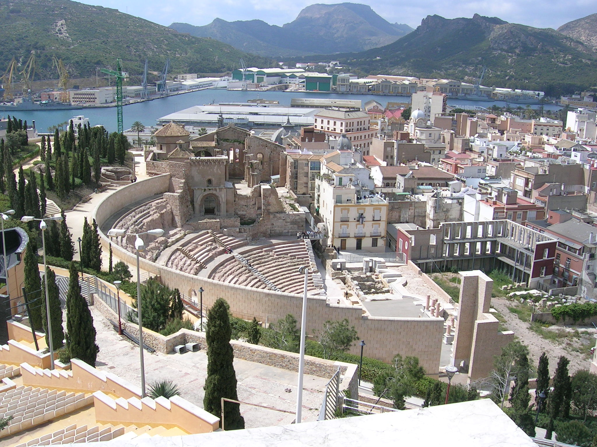 Roman theater of Cartagena &amp; ruins of the Cathedral.