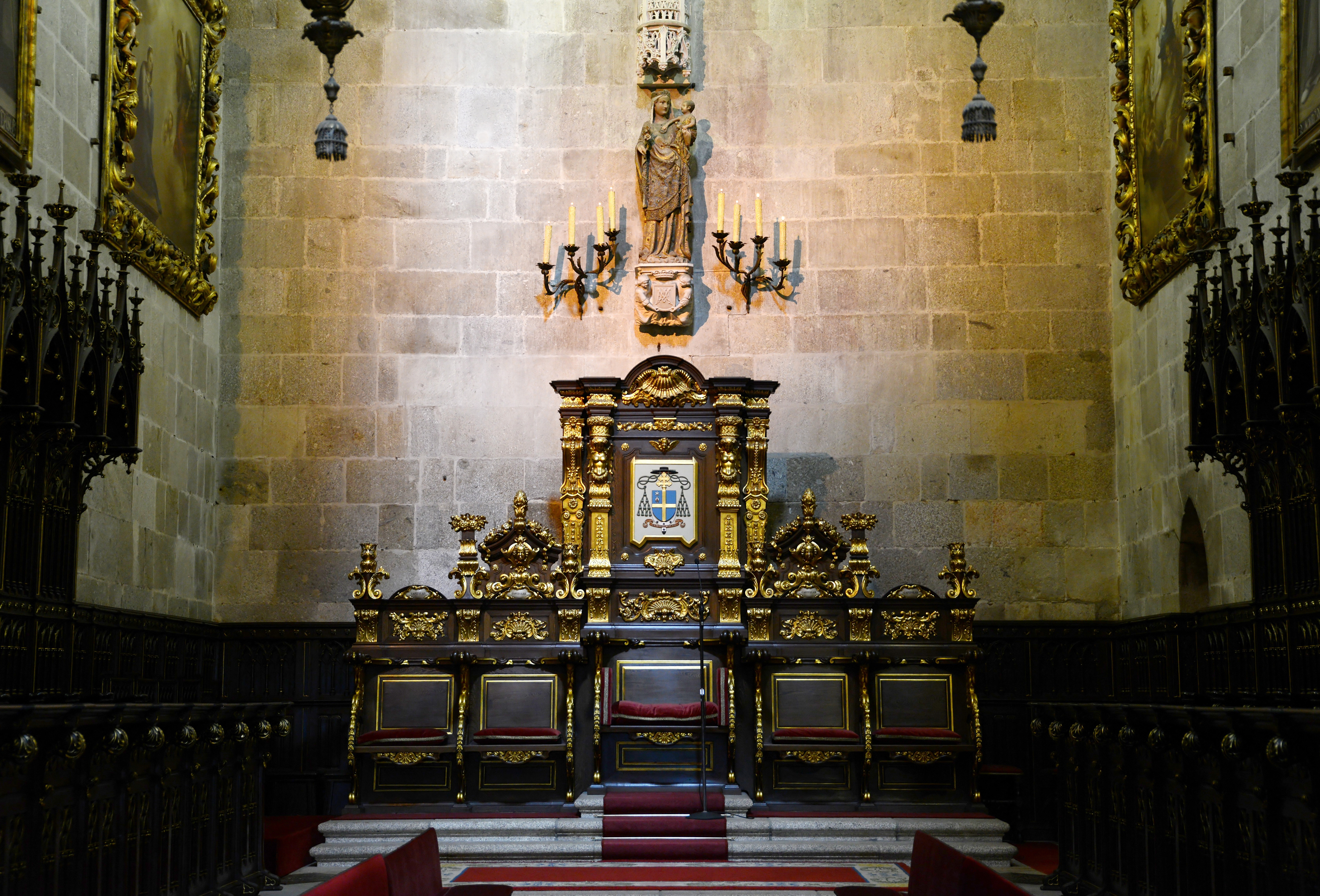 Throne of the Bishop in the Cathedral of Braga, Portugal