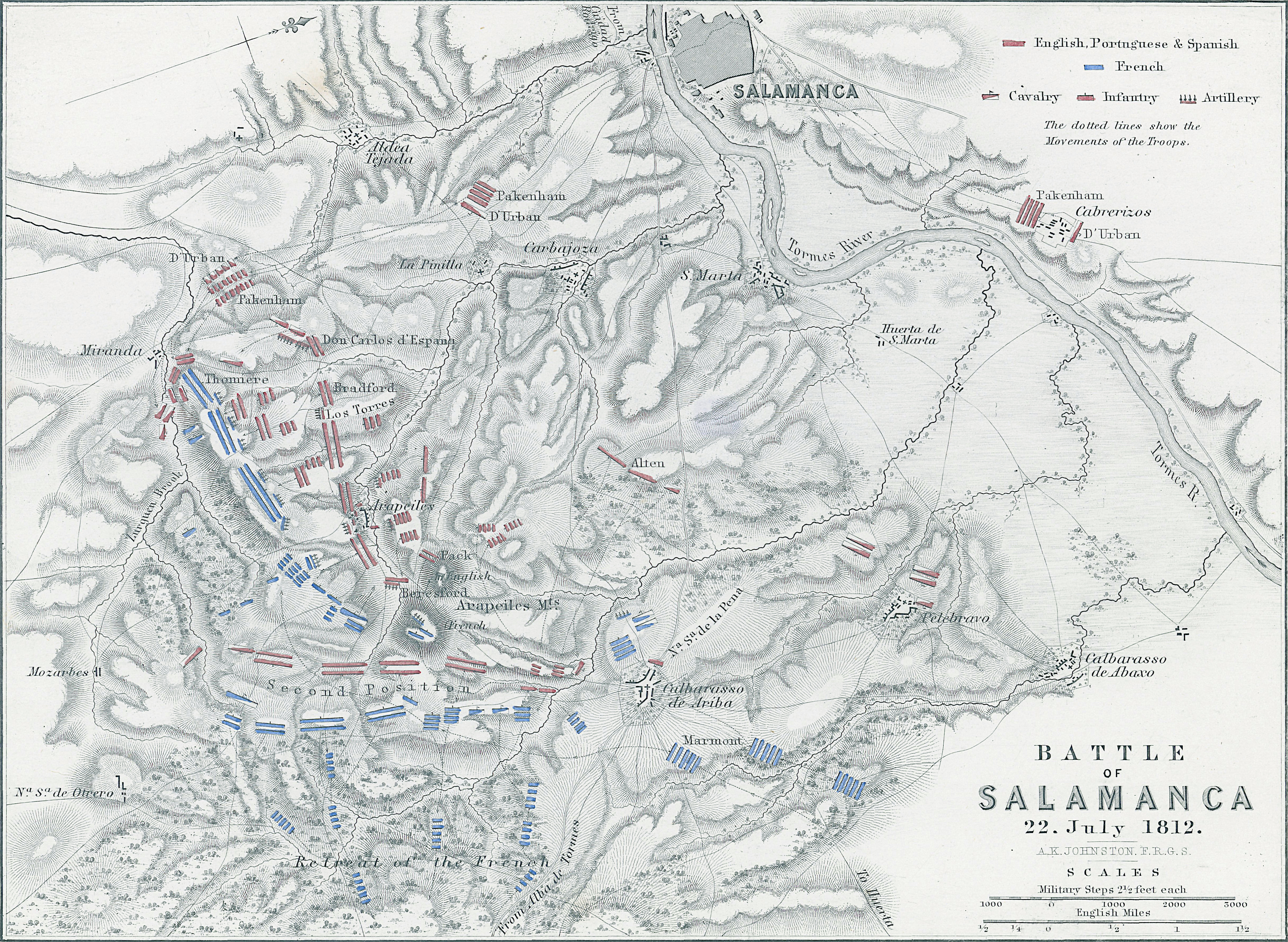 W &amp; A.K. Johnston Battle of Salamanca 22 July 1812 published by William Blackwood &amp; Sons 1870