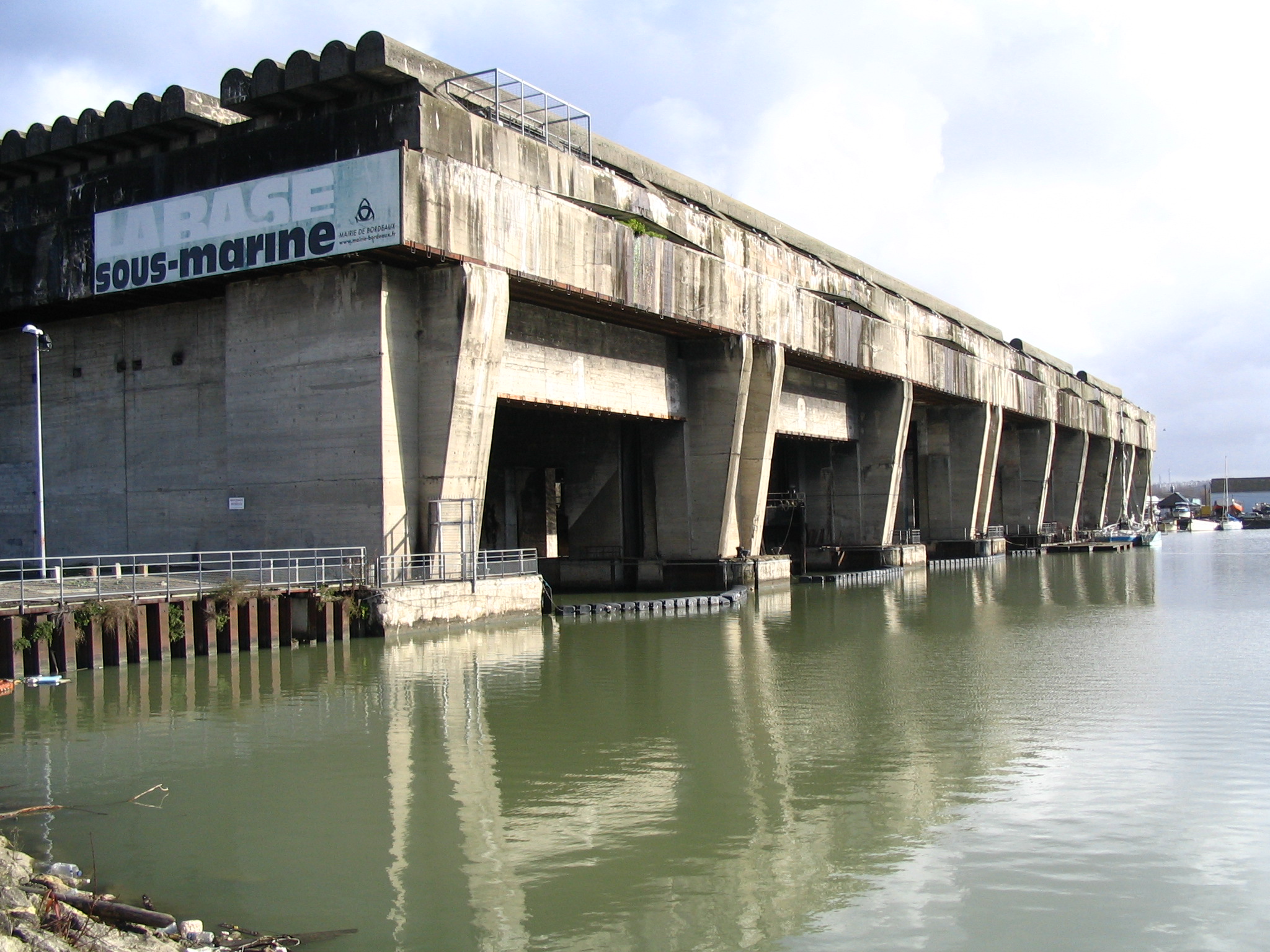 Former Uboat bunker of the German Kriegsmarine in Bordeaux, France, built in 1942.