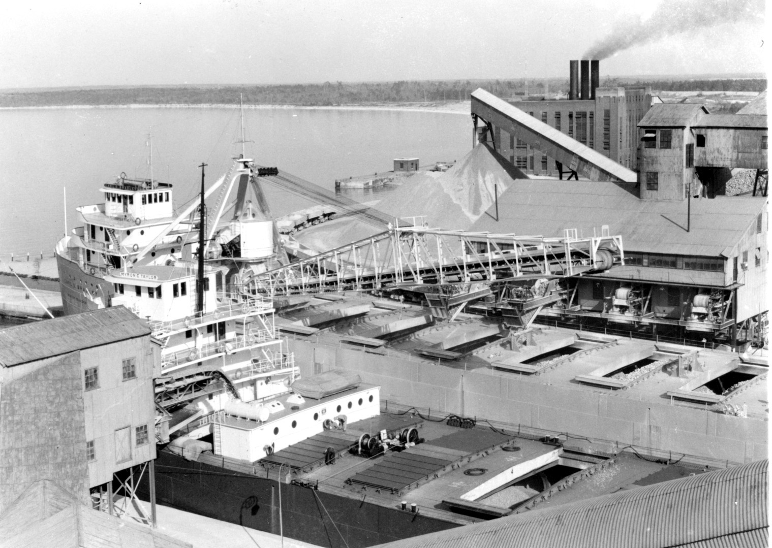 Carl D. Bradley and Myron C. Taylor in 1942 at Michigan Limestone