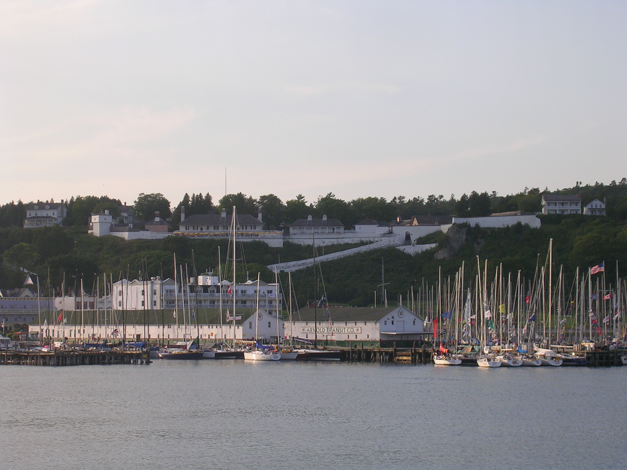 The Fort at Mackinac Island, Michigan, United States, during the weekend of the Chicago to Mackinac sail race.