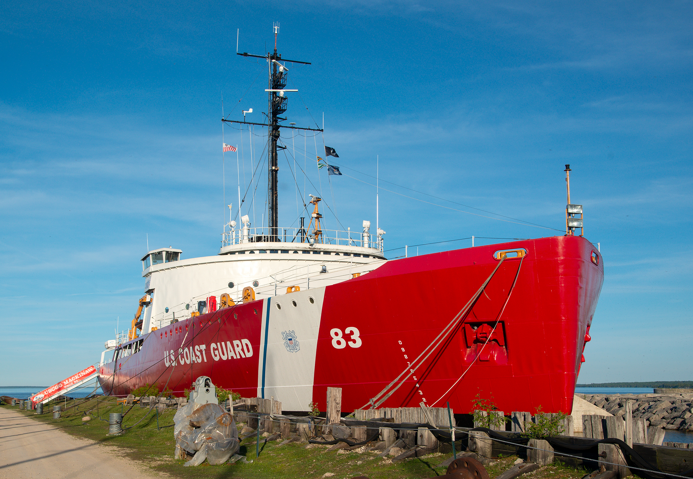 Coast Guard Icebreaker mackinaw, now a museum, in Mackinaw City, Michigan