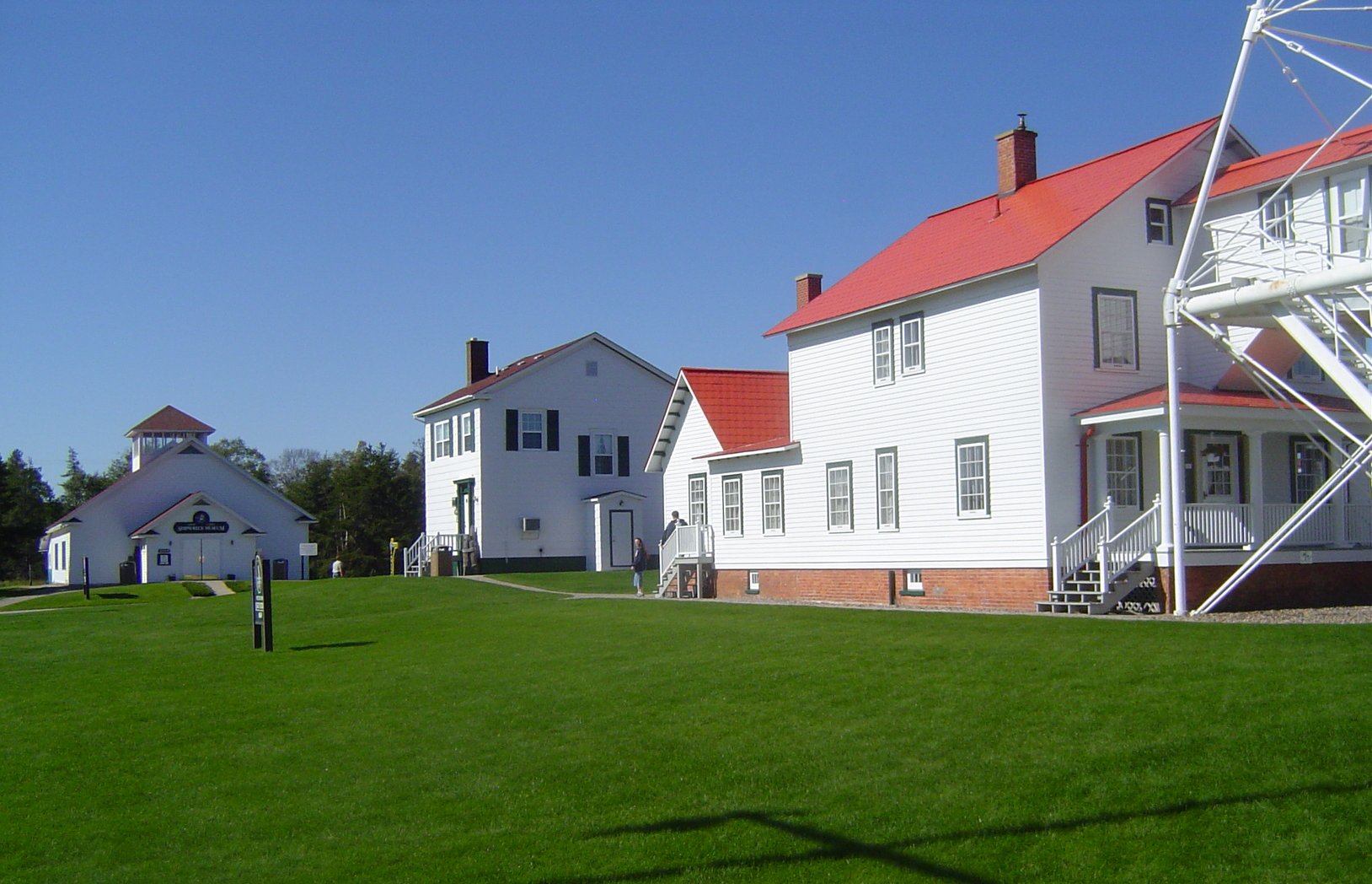 The Great Lakes Shipwreck Museum on Lake Superior at Whitefish Point, Michigan, United States. It occupies the historic Whitefish Point Lighthouse, which is listed on the US National Register of Historic Places (NRHP).NRHP reference number 73000947