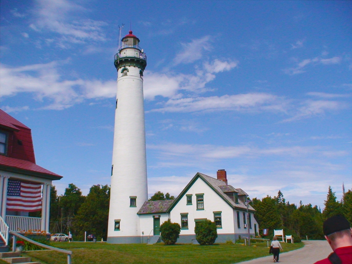 The New Presque Isle Light was built in 1870, at Presque Isle, Michigan, east of Grand Lake (Presque Isle, Michigan), and sits on the namesake peninsula.