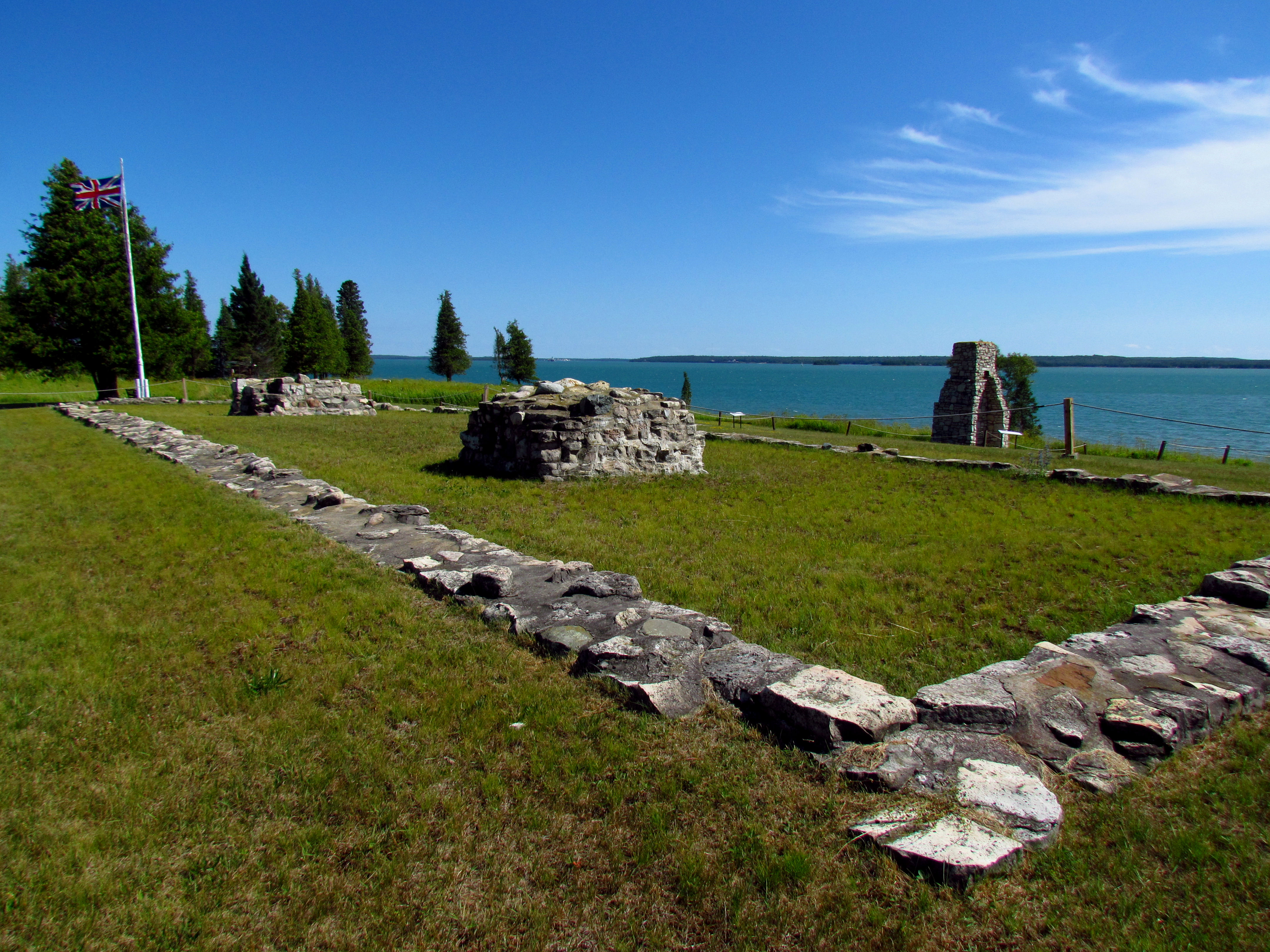 Fort St. Joseph National Historic Site, blockhouse and chimney